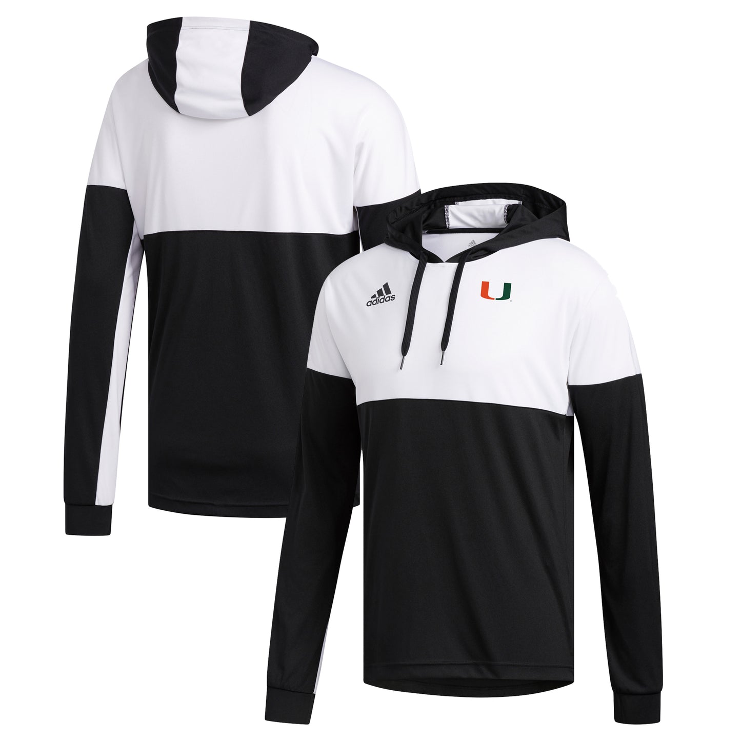 Men's adidas Black Miami Hurricanes Legend Shooter Decorated Pullover Hoodie