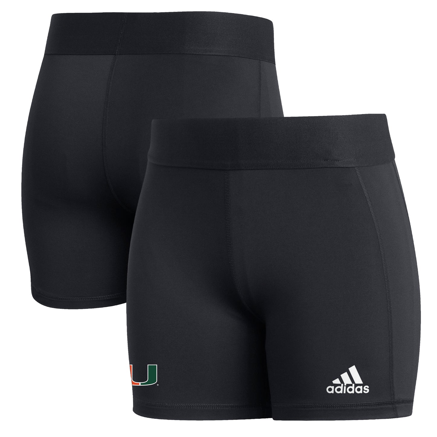 Women's adidas Black Miami Hurricanes Alphaskin Tight Shorts