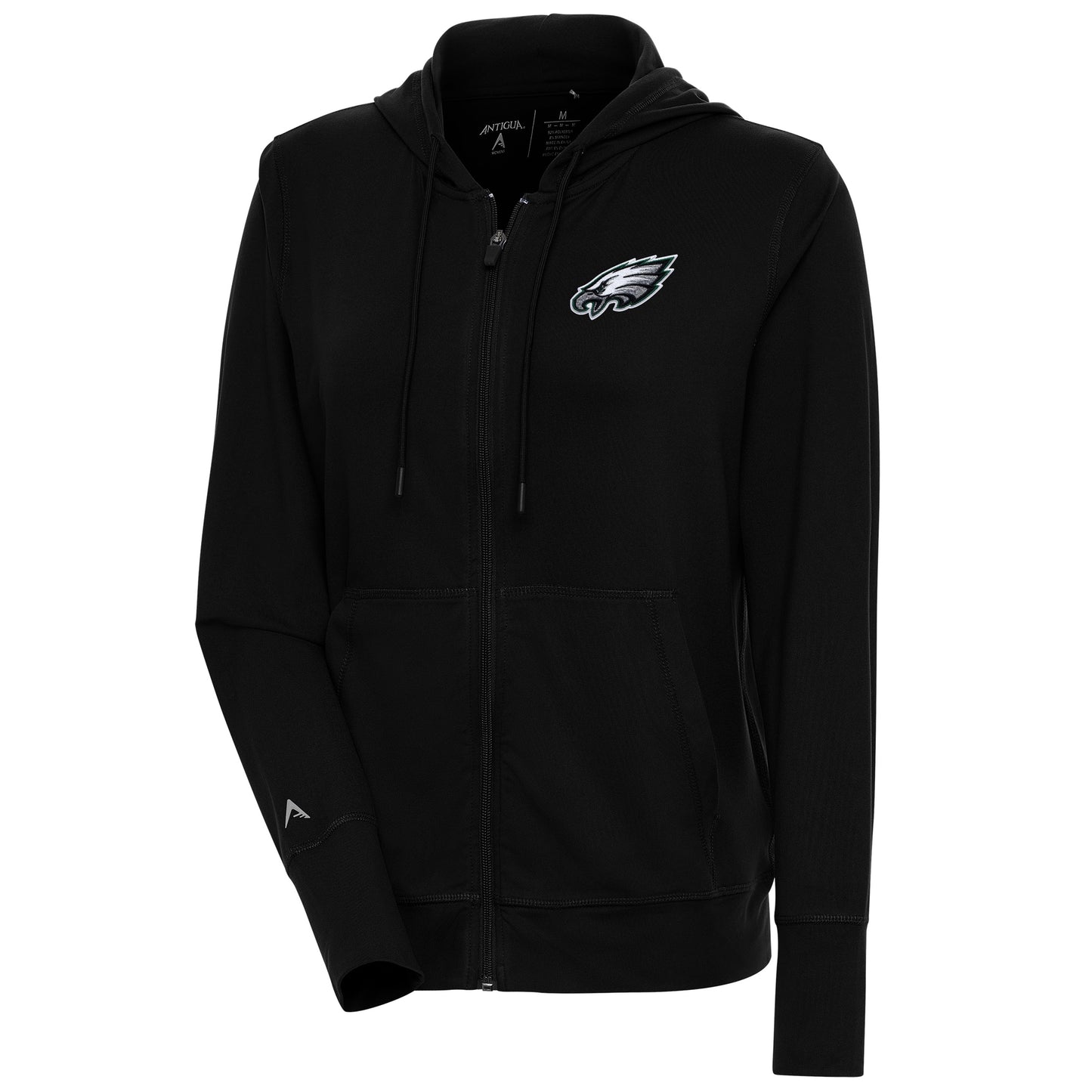 Women's Antigua Black Philadelphia Eagles Moving Full-Zip Jacket