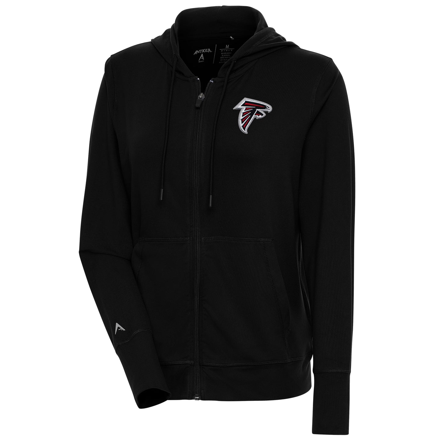 Women's Antigua Black Atlanta Falcons Moving Full-Zip Jacket
