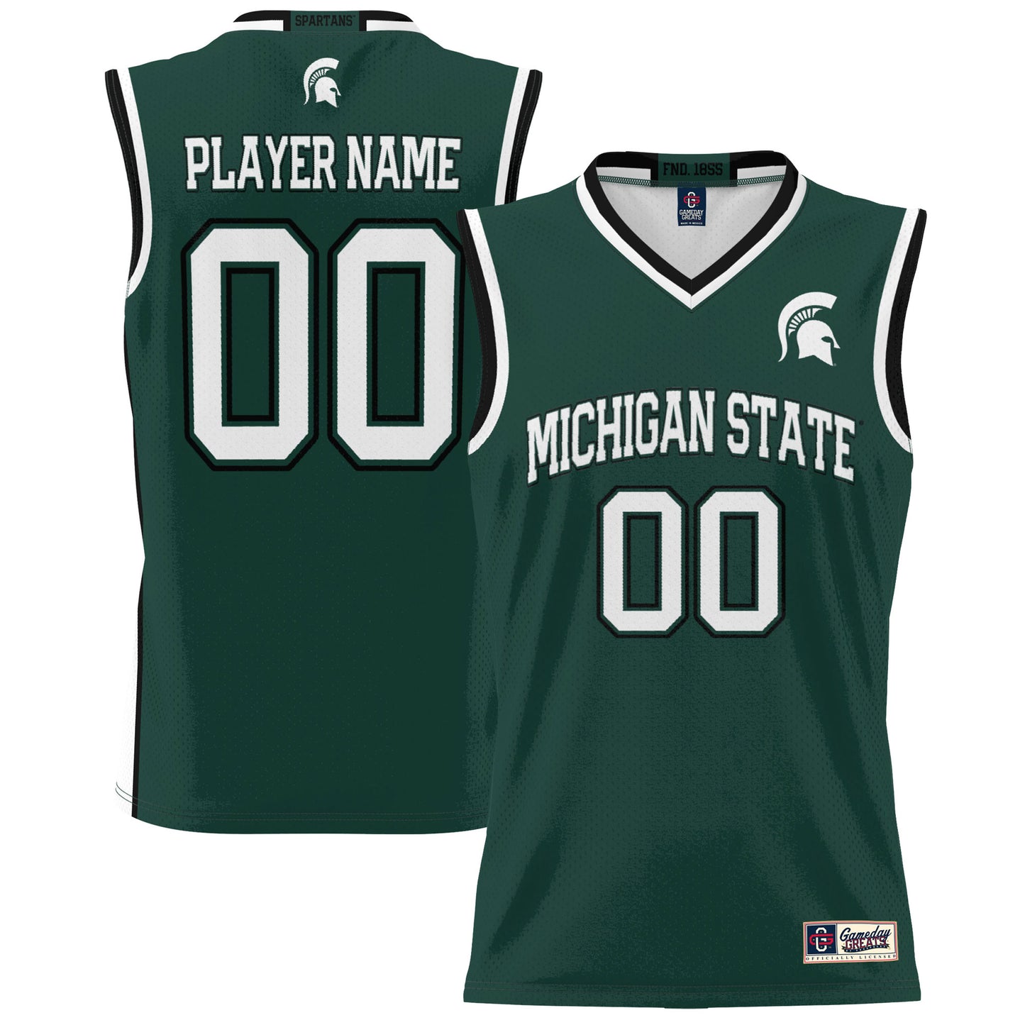 Men's GameDay Greats Green Michigan State Spartans NIL Pick-A-Player Lightweight Basketball Jersey