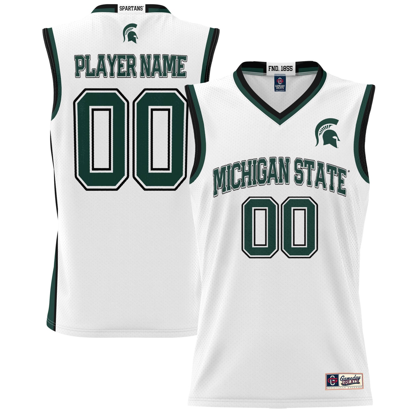 Men's GameDay Greats White Michigan State Spartans NIL Pick-A-Player Lightweight Basketball Jersey