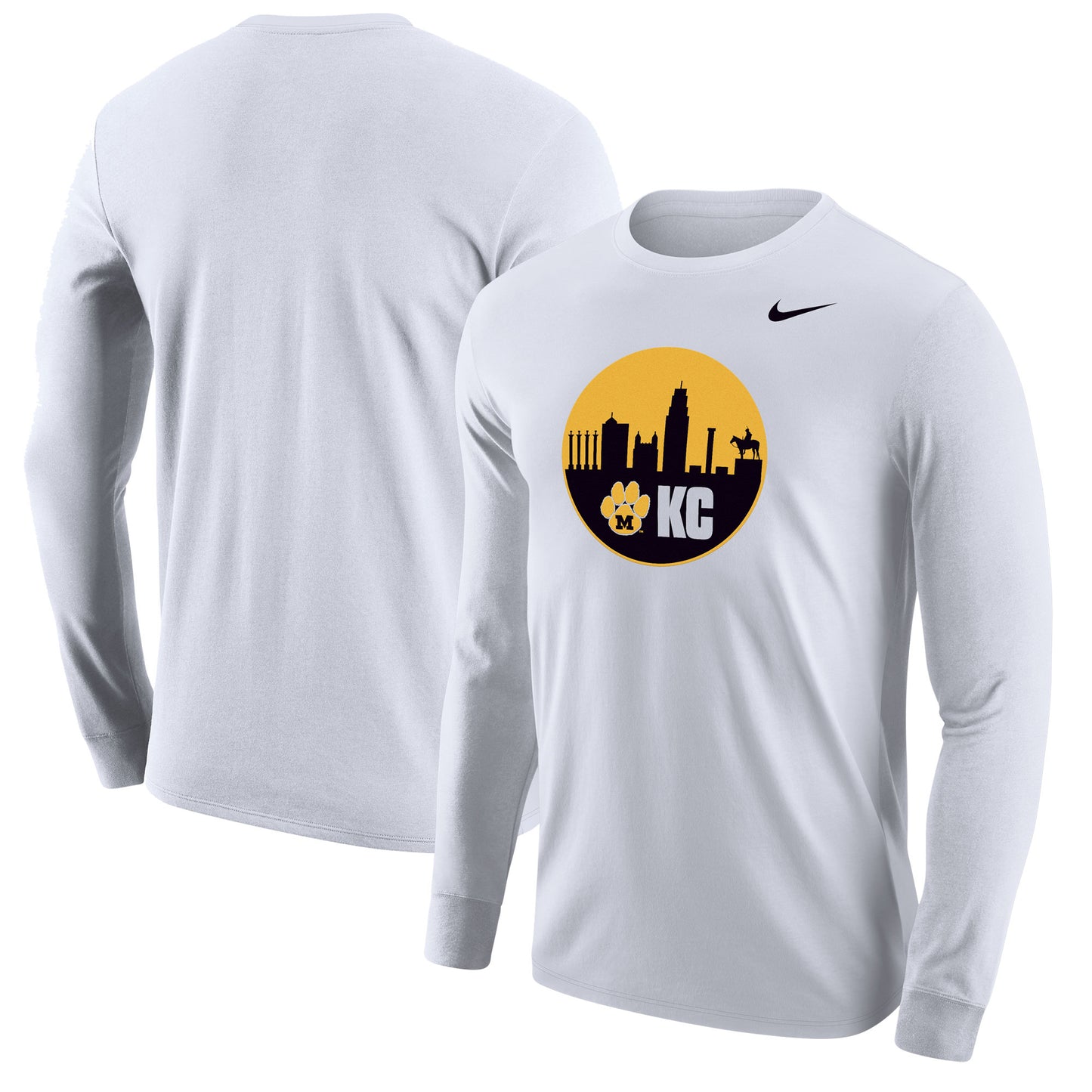 Men's Nike White Missouri Tigers Mizzou Kansas City Long Sleeve Shooting T-Shirt