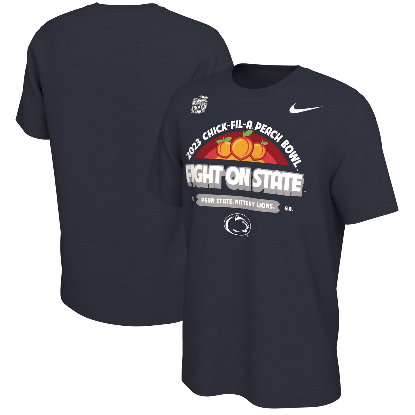 Men's Nike Navy Penn State Nittany Lions 2023 Peach Bowl Mantra T-Shirt