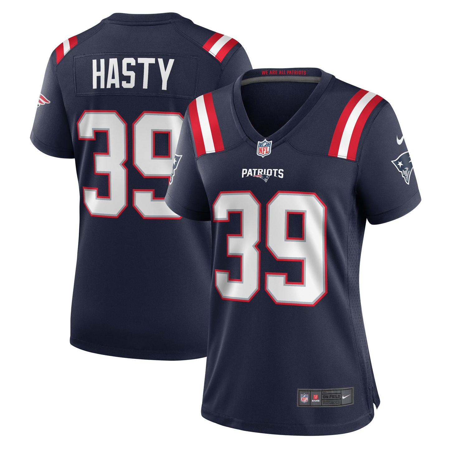Women's Nike Jamycal Hasty Navy New England Patriots Team Game Jersey