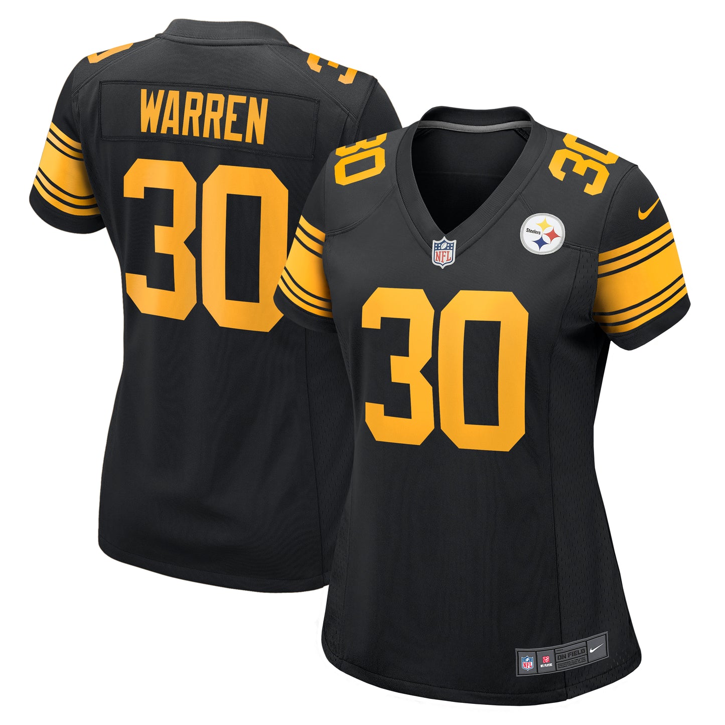 Women's Nike Jaylen Warren Black Pittsburgh Steelers Alternate Game Jersey