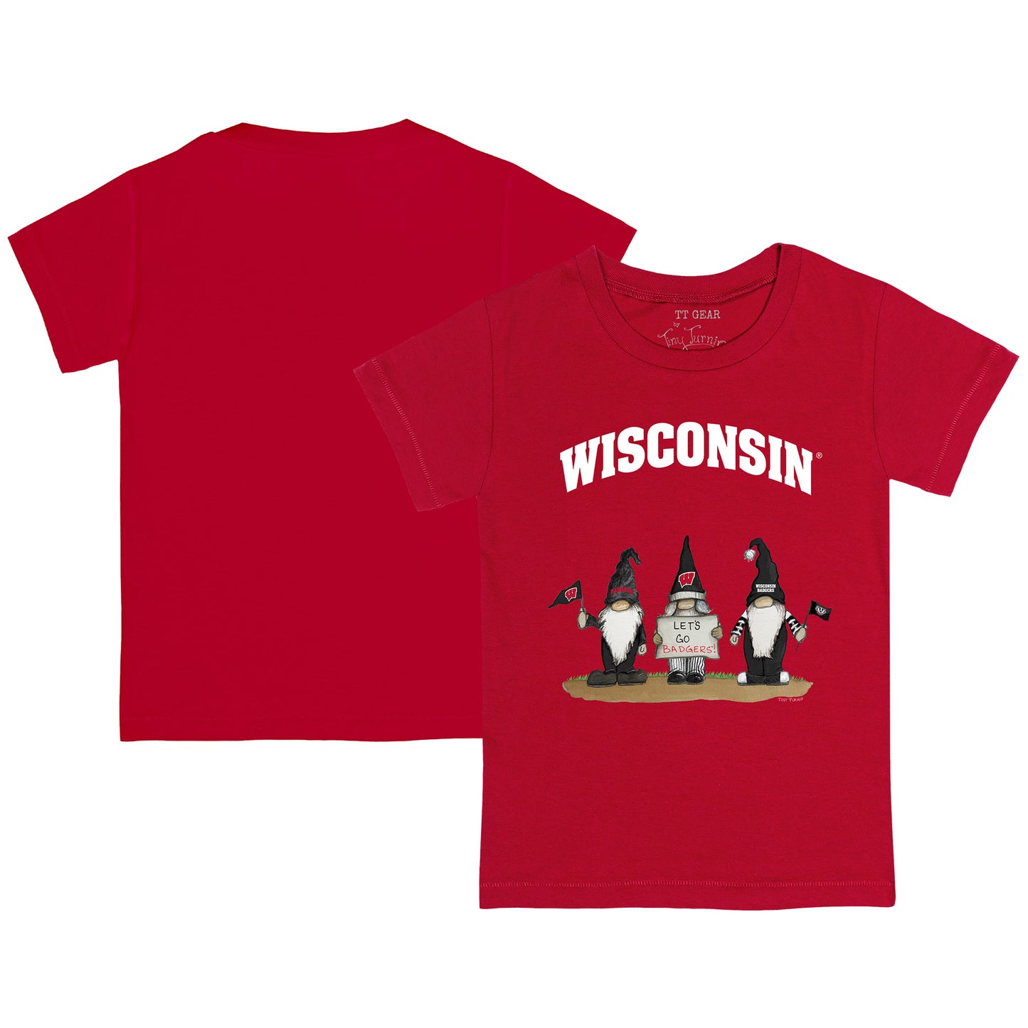Infant Tiny Turnip Red Wisconsin Badgers Gnomes T-Shirt