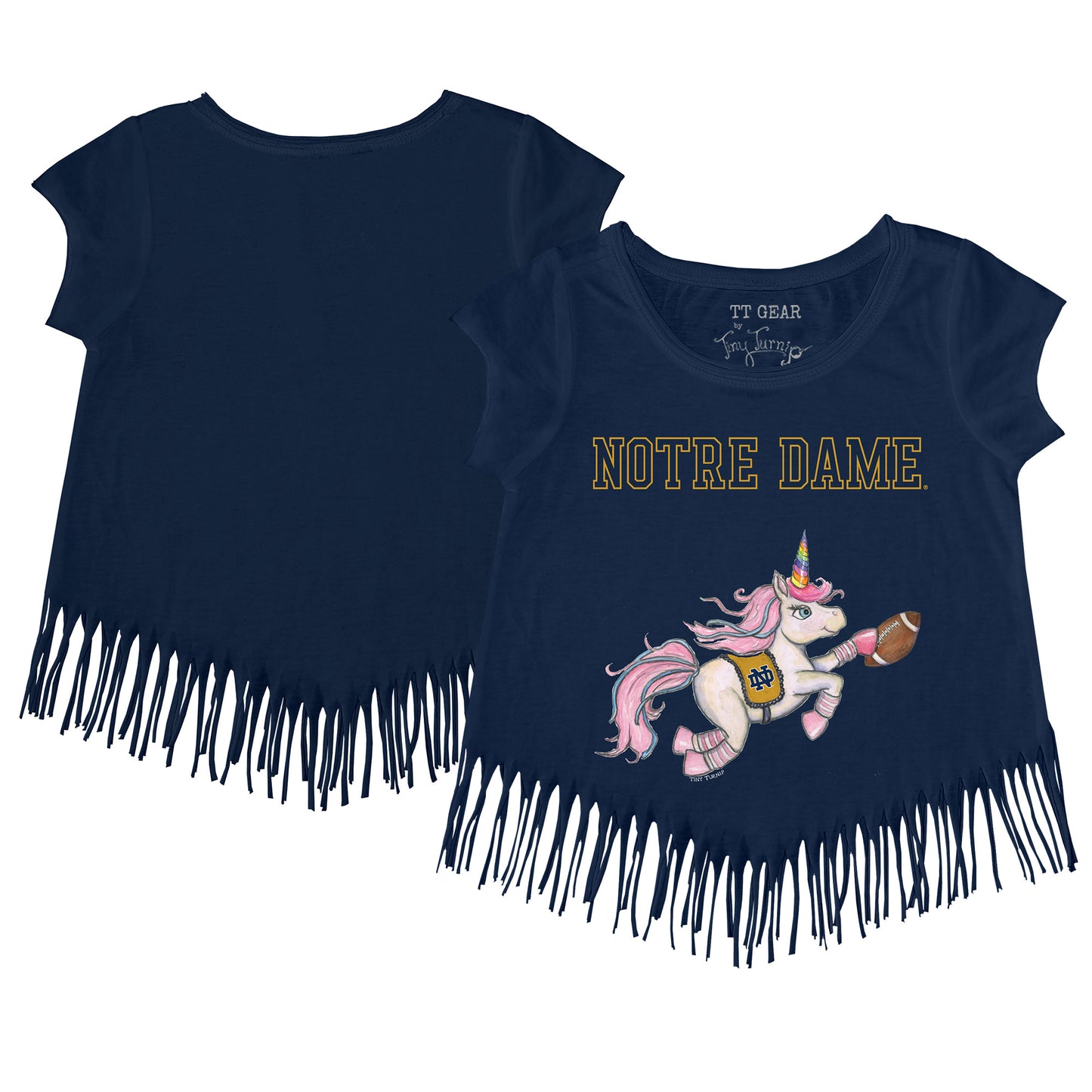 Youth Tiny Turnip Navy Notre Dame Fighting Irish Unicorn Fringe T-Shirt