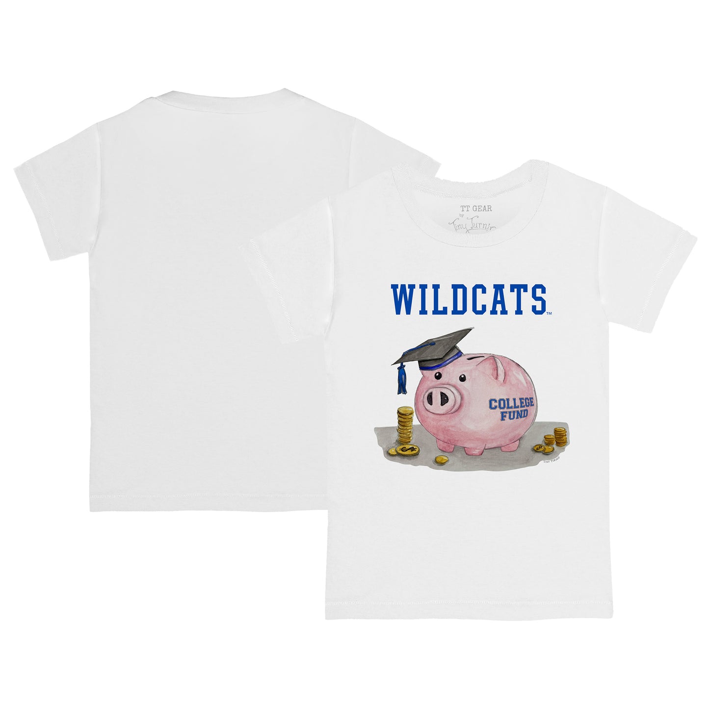 Toddler Tiny Turnip White Kentucky Wildcats Piggy Bank T-Shirt