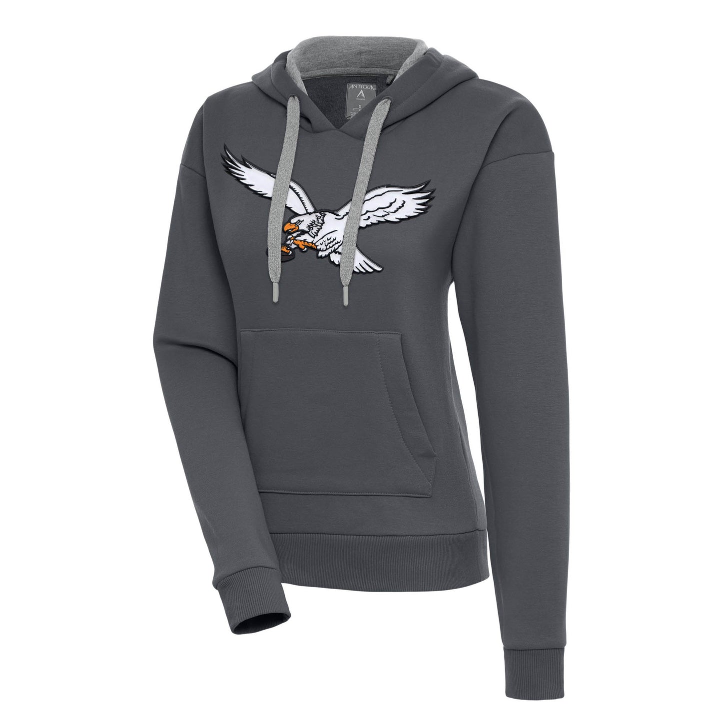 Women's Antigua Charcoal Philadelphia Eagles Victory Pullover Hoodie
