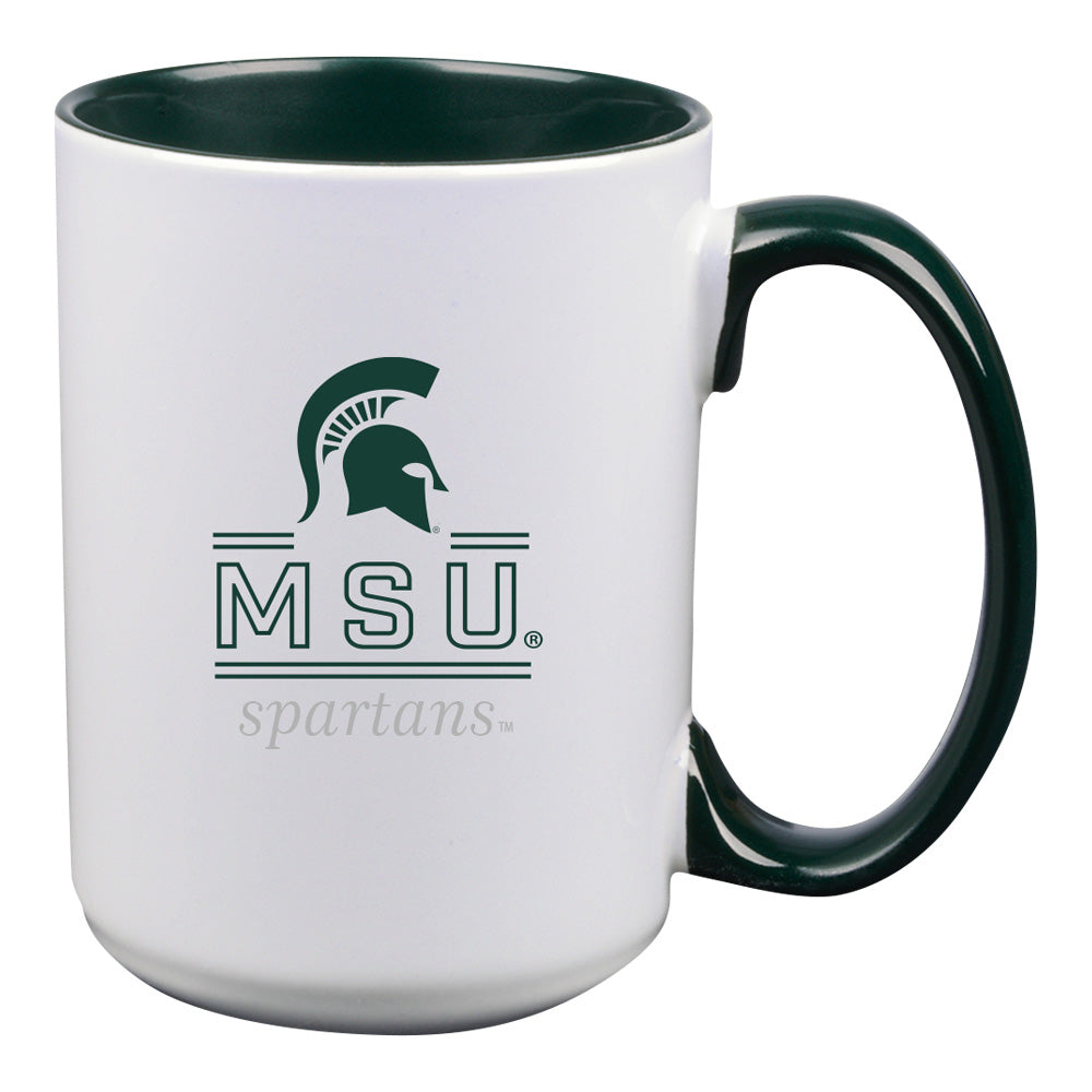 Michigan State Spartans 15oz. Classic Crew Inner Color Ceramic Mug