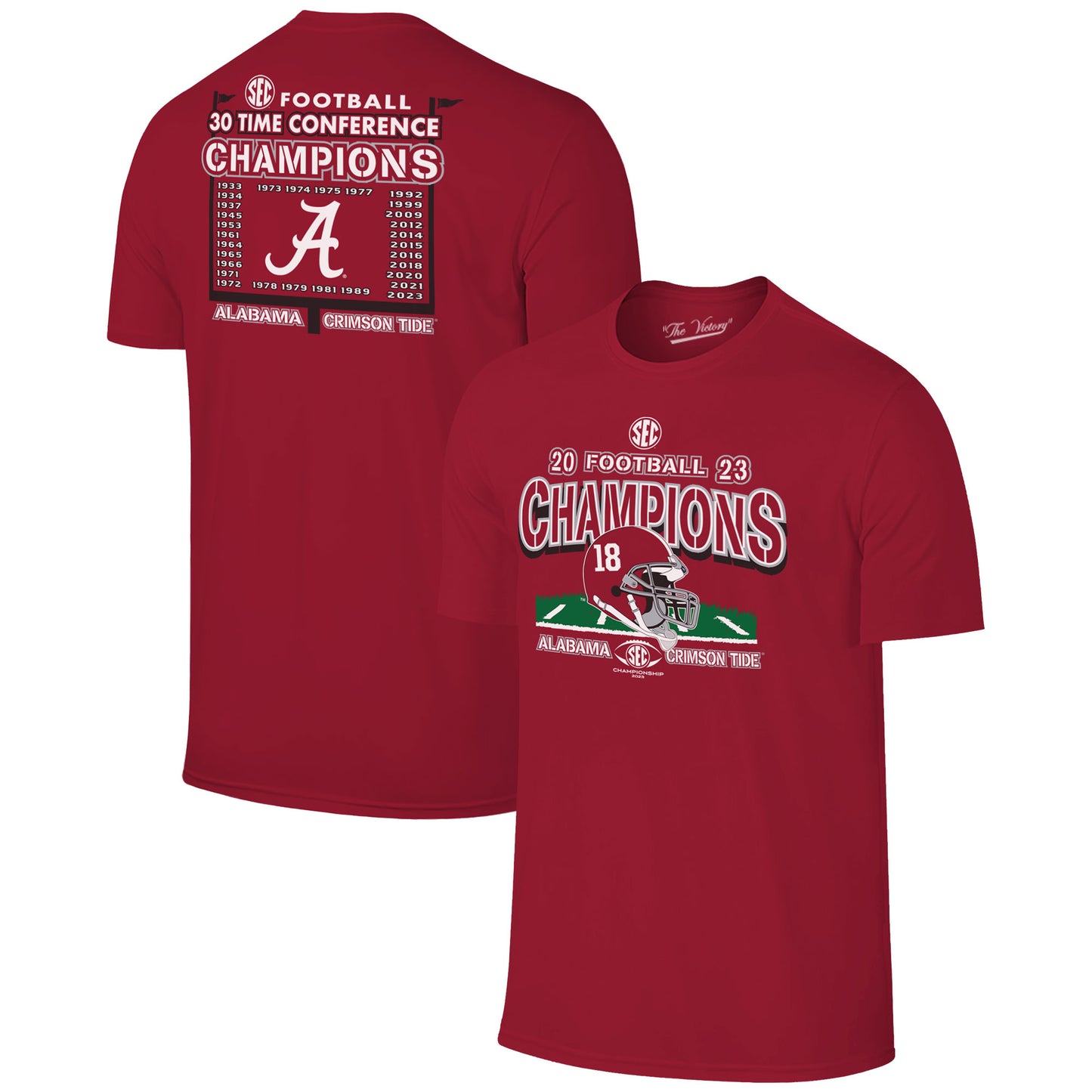 Men's Original Retro Brand Crimson Alabama Crimson Tide 2023 SEC Football Conference Champions T-Shirt