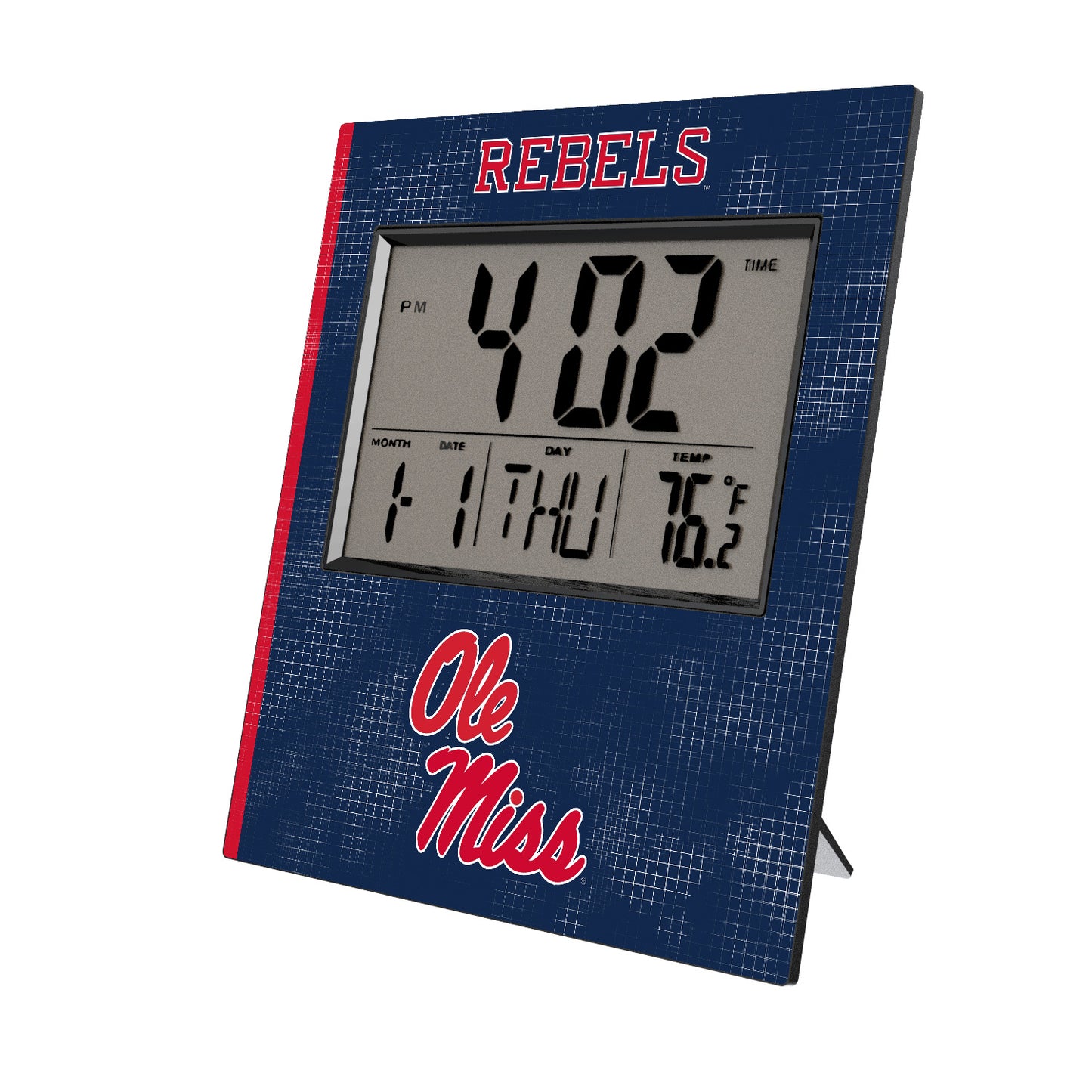 Keyscaper Ole Miss Rebels Cross Hatch Digital Desk Clock
