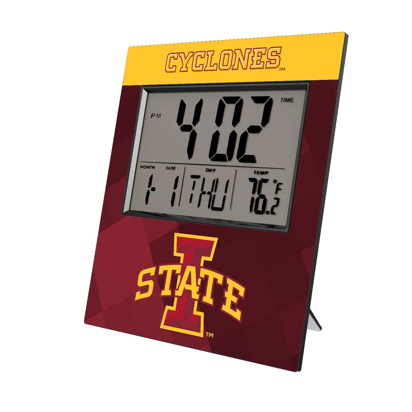 Keyscaper Iowa State Cyclones Color Block Digital Desk Clock