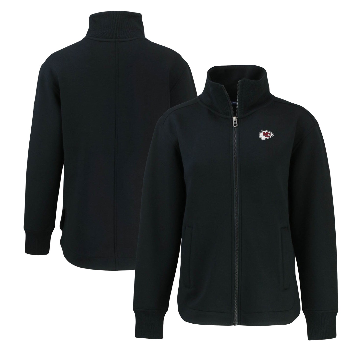 Women's Cutter & Buck Black Kansas City Chiefs Roam Eco Recycled Full-Zip Jacket