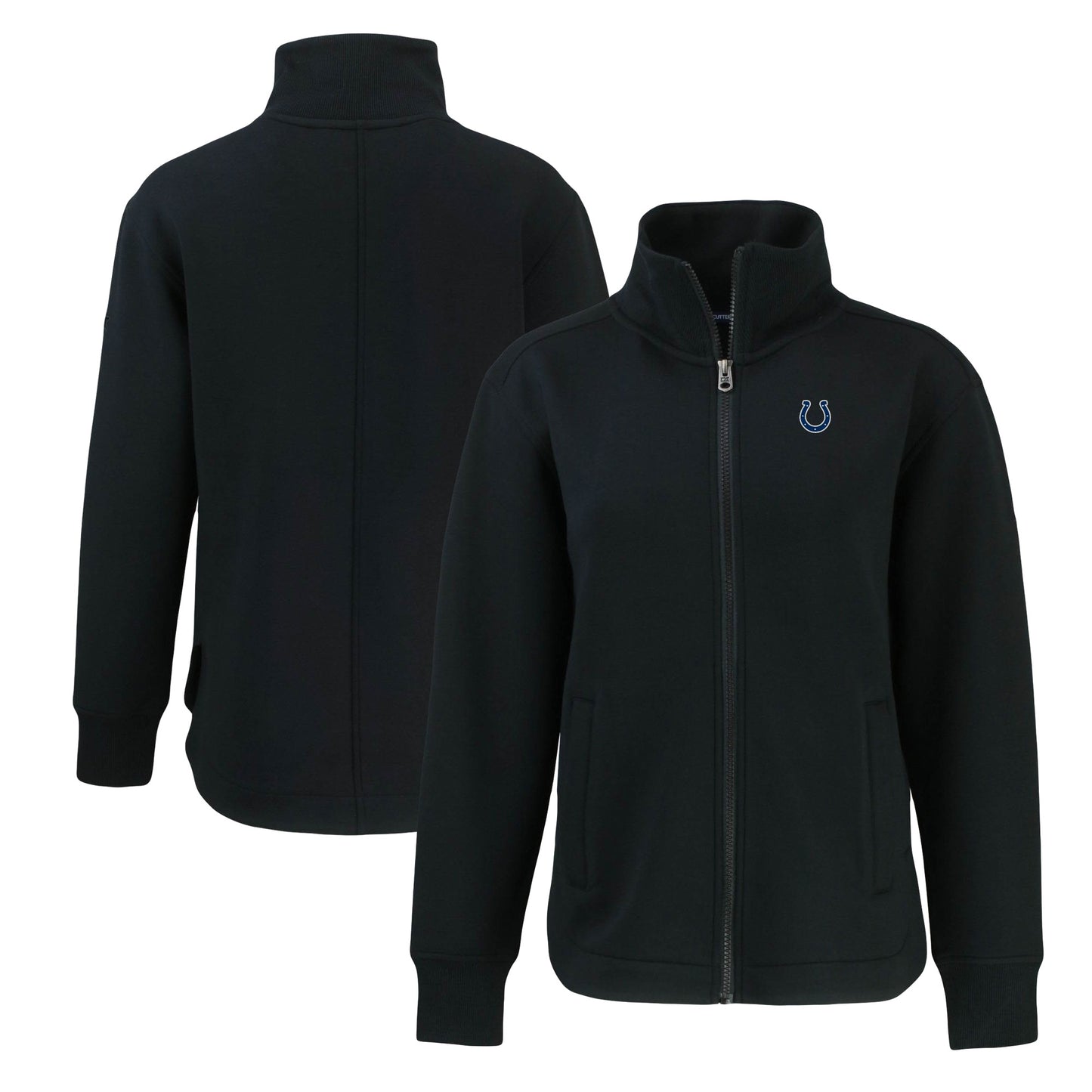 Women's Cutter & Buck Black Indianapolis Colts Roam Eco Recycled Full-Zip Jacket