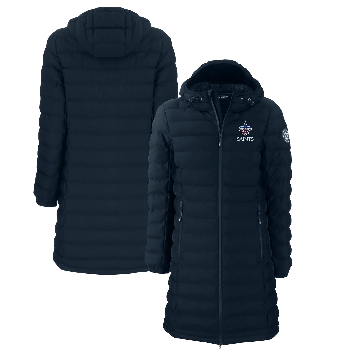 Women's Cutter & Buck Navy New Orleans Saints Americana Mission Ridge Repreve Eco Insulated Full-Zip Puffer Jacket