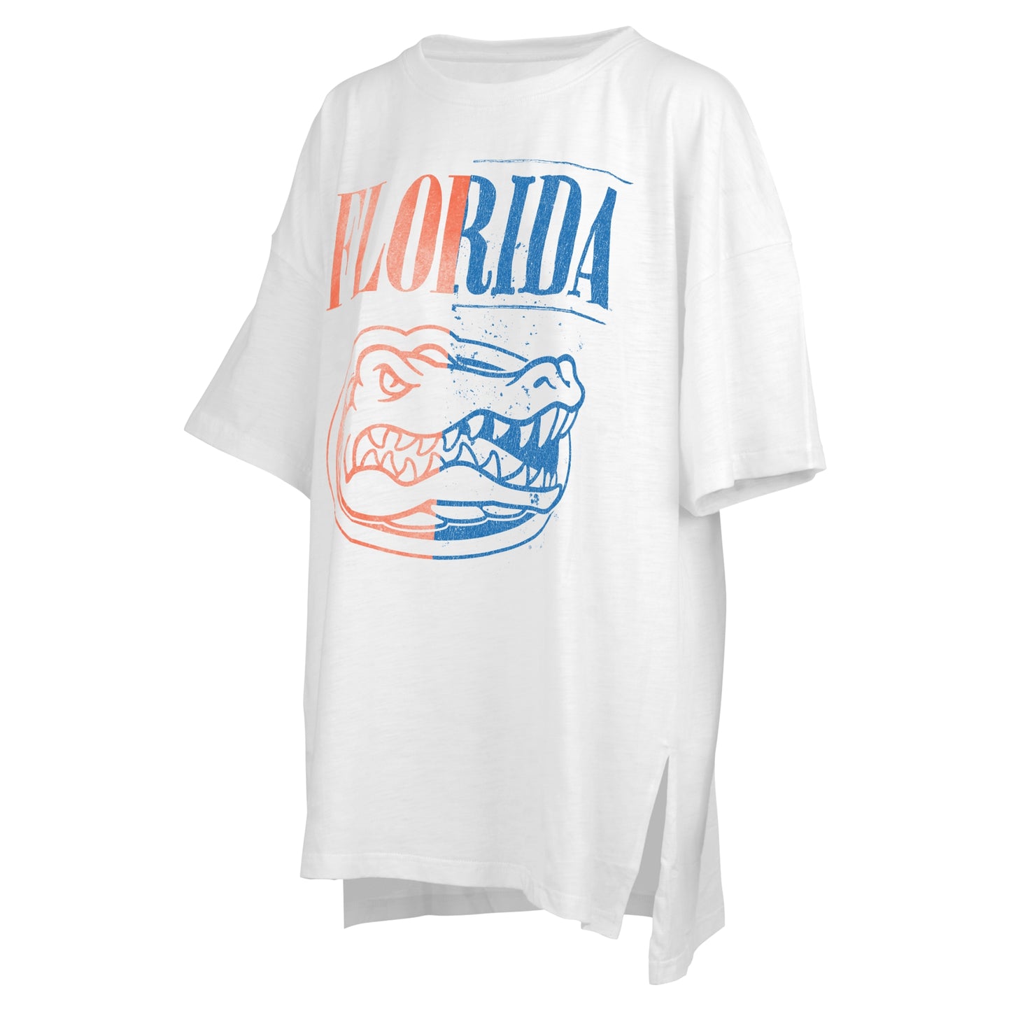Women's Pressbox White Florida Gators Lickety-Split Oversized T-Shirt