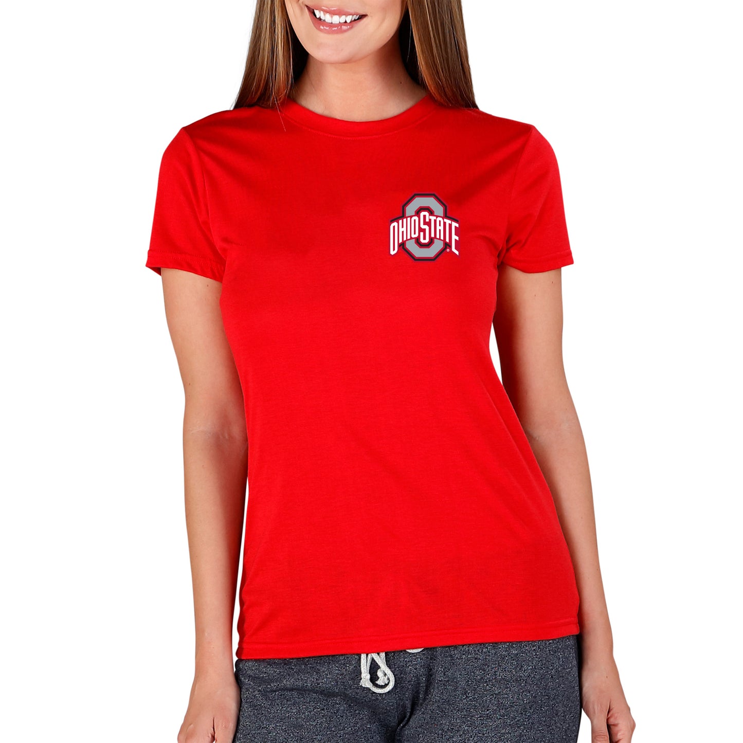 Women's Concepts Sport Scarlet Ohio State Buckeyes Marathon Knit T-Shirt
