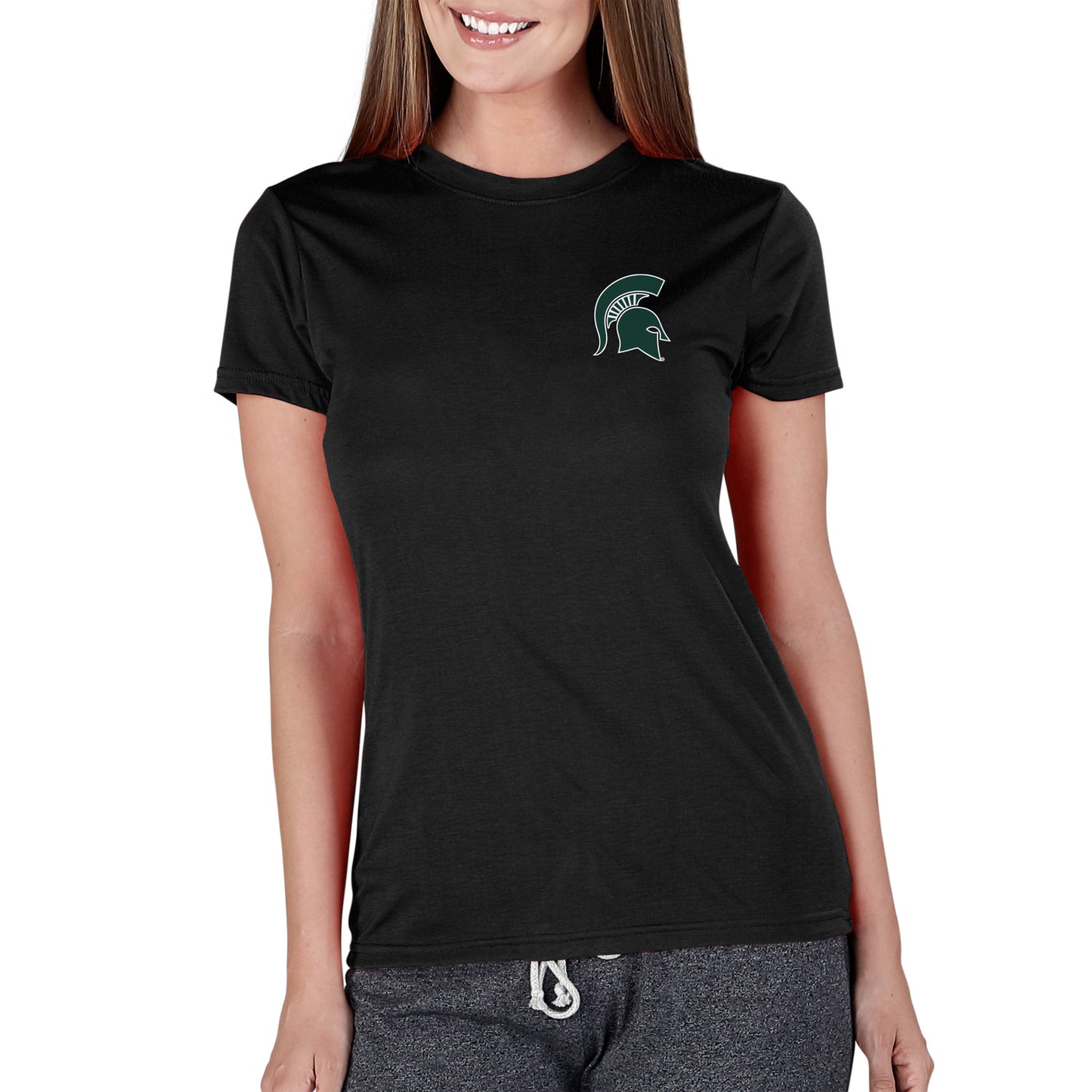 Women's Concepts Sport Black Michigan State Spartans Marathon Knit T-Shirt