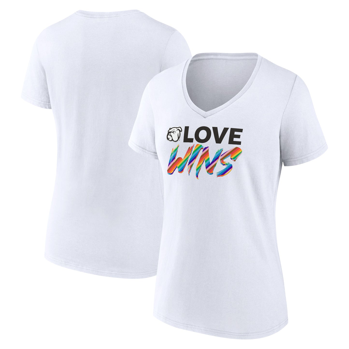 Women's White Mississippi State Bulldogs Love Wins V-Neck T-Shirt