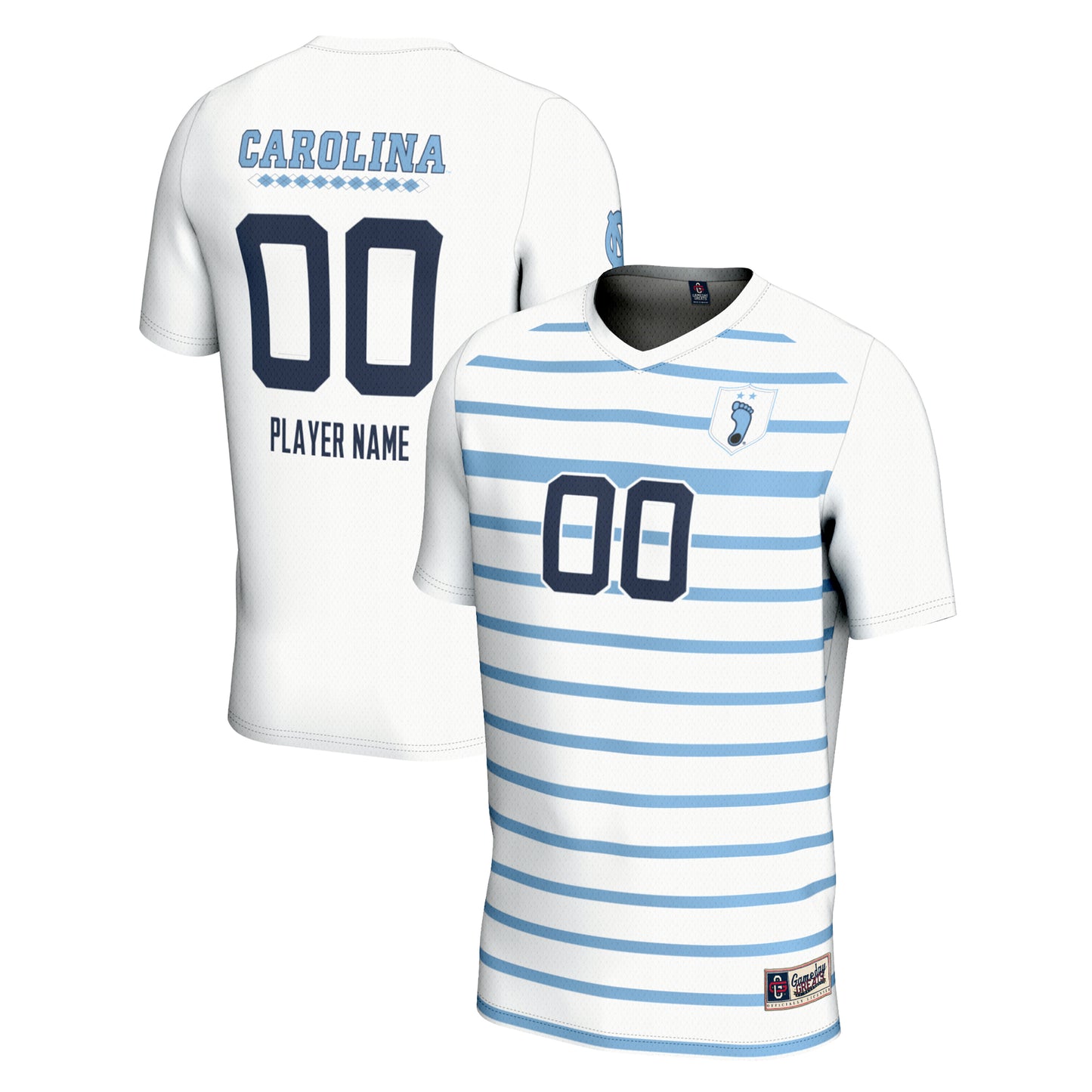 Youth GameDay Greats White North Carolina Tar Heels NIL Pick-A-Player Lightweight Men's Soccer Jersey