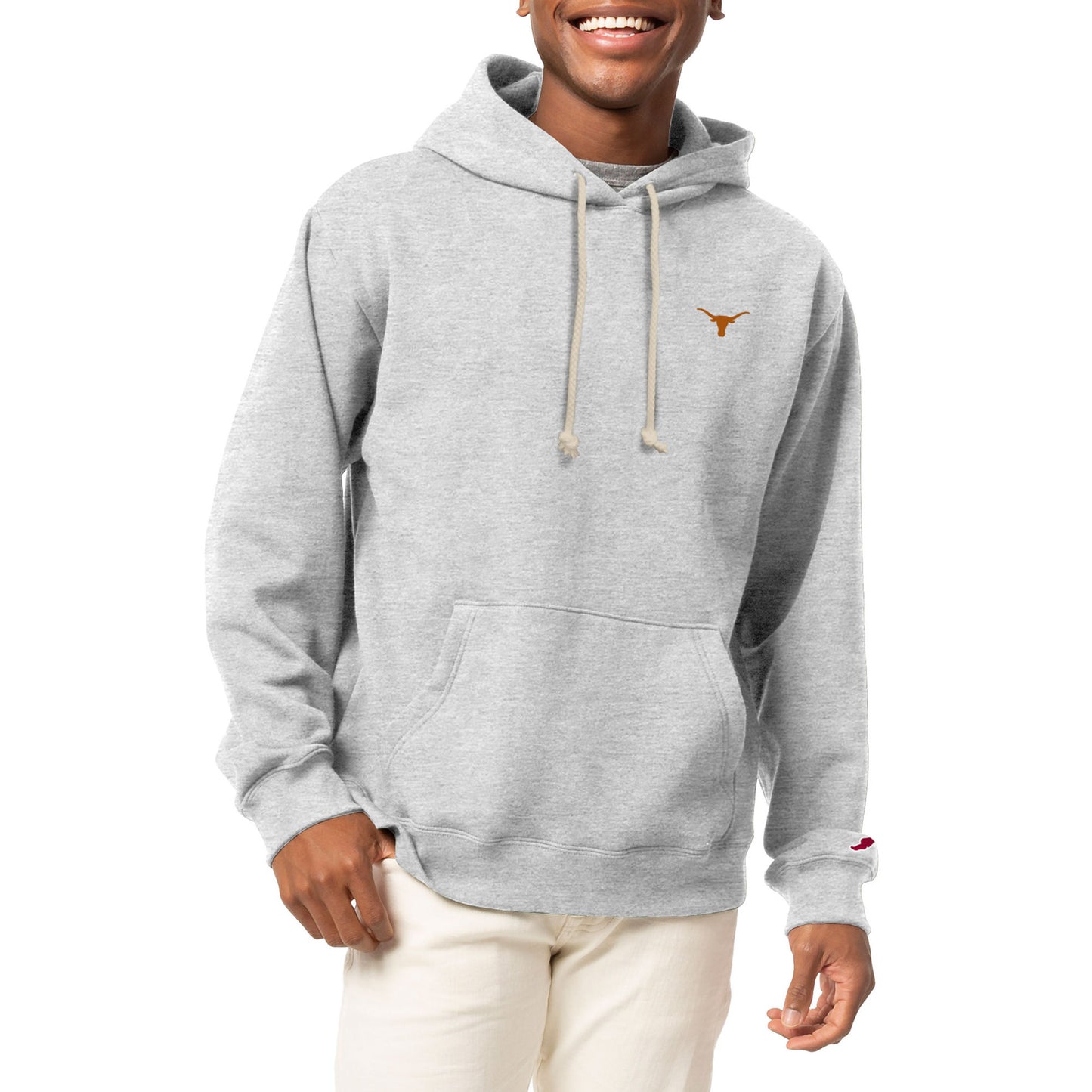 Men's League Collegiate Wear Heather Gray Texas Longhorns Classic Oxford Essentials Pullover Hoodie