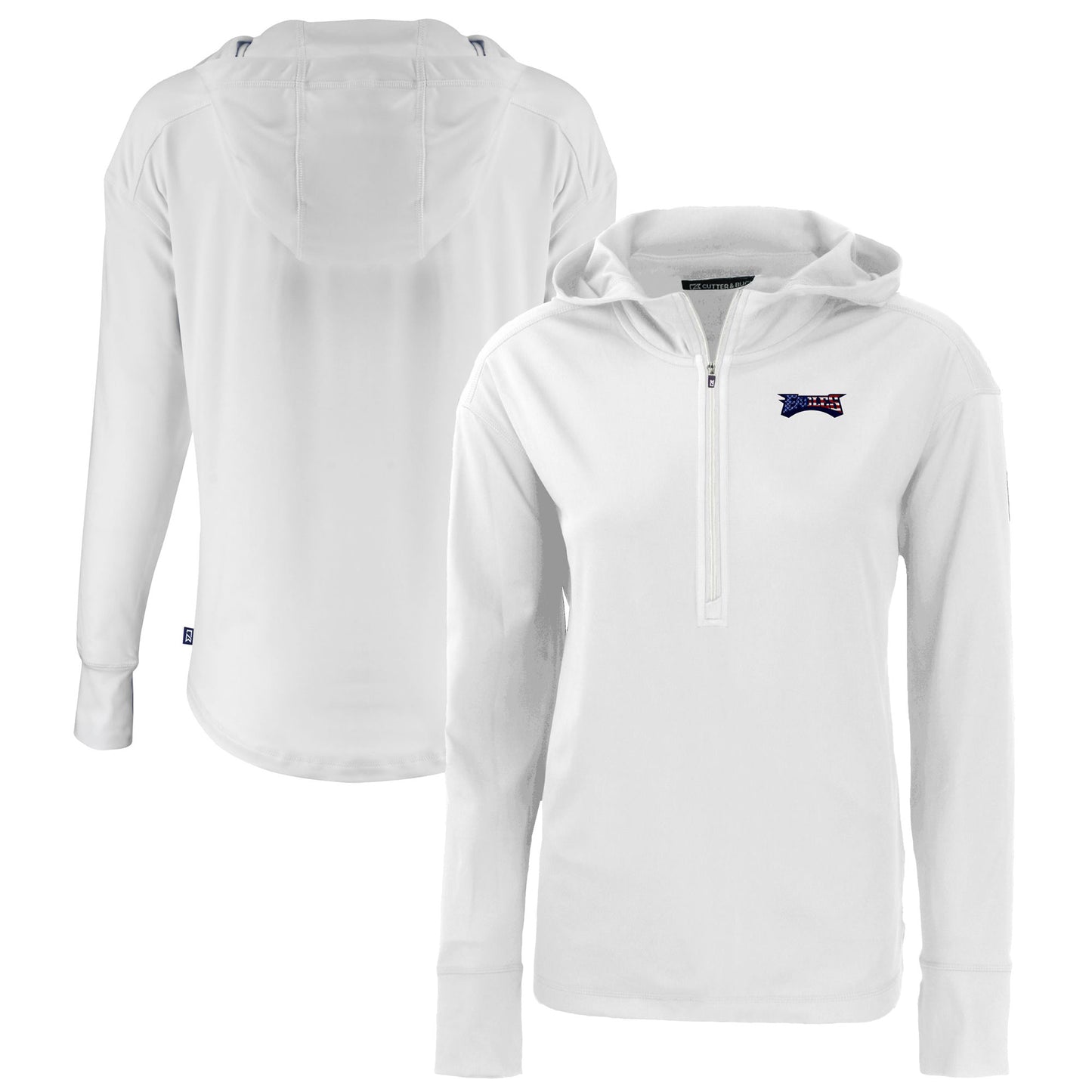 Women's Cutter & Buck White Philadelphia Eagles Daybreak Eco Recycled Half-Zip Hoodie