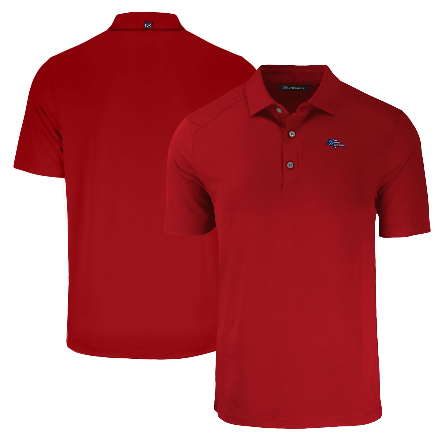 Men's Cutter & Buck Red Denver Broncos Big & Tall Americana Forge Eco Stretch Recycled Polo