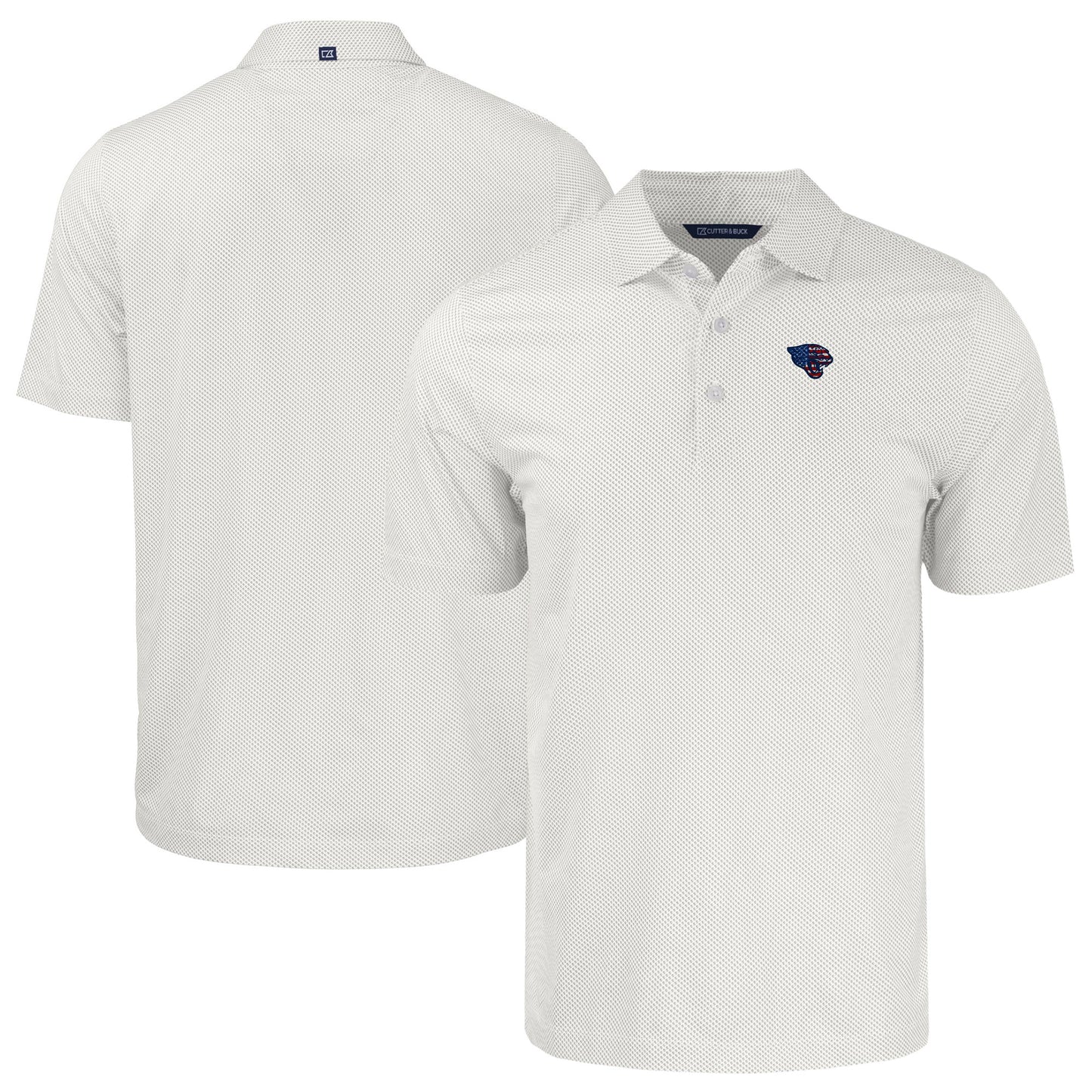 Men's Cutter & Buck White Jacksonville Jaguars Big & Tall Americana Pike Eco Symmetry Print Stretch Recycled Polo