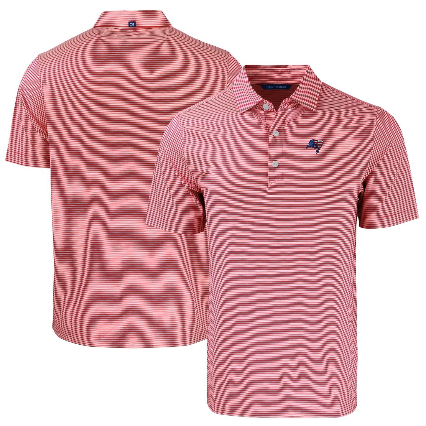 Men's Cutter & Buck Red Tampa Bay Buccaneers Americana Forge Eco Double Stripe Stretch Recycled Polo