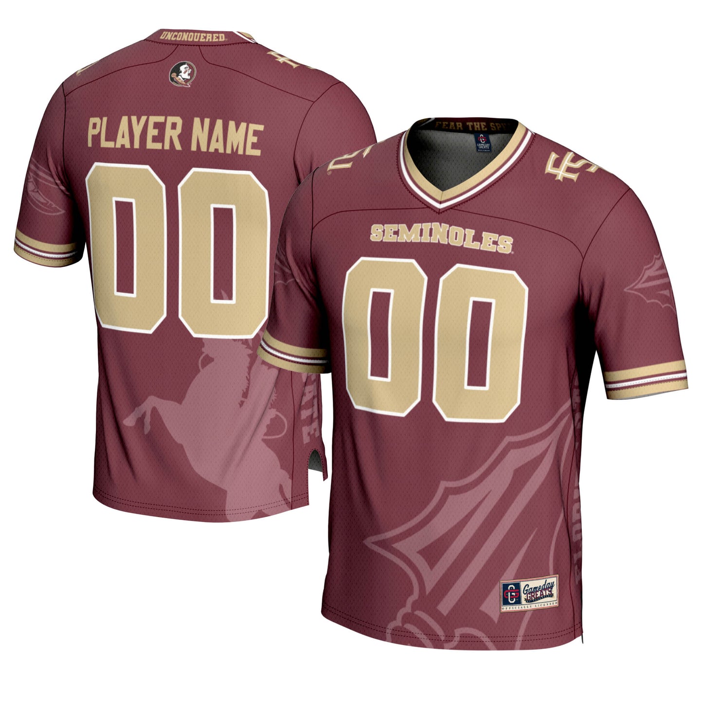 Youth GameDay Greats Garnet Florida State Seminoles Icon Print NIL Pick-A-Player Football Jersey