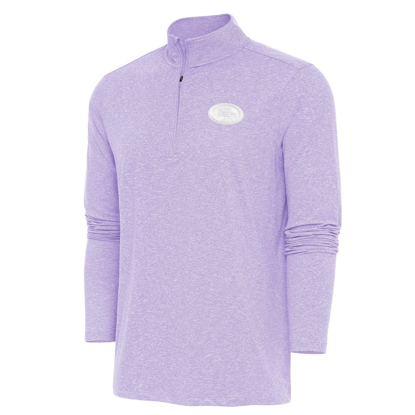 Men's Antigua Lavender San Francisco 49ers Hunk Quarter-Zip Pullover Top