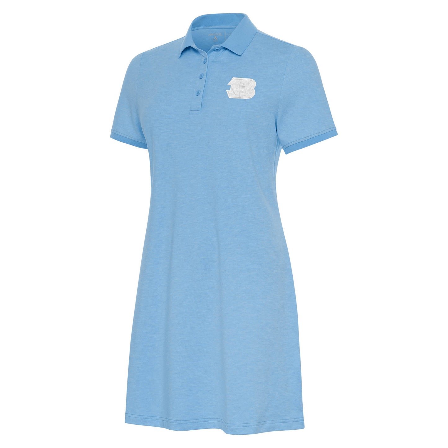 Women's Antigua Light Blue Cincinnati Bengals White Logo Play Through Polo Dress
