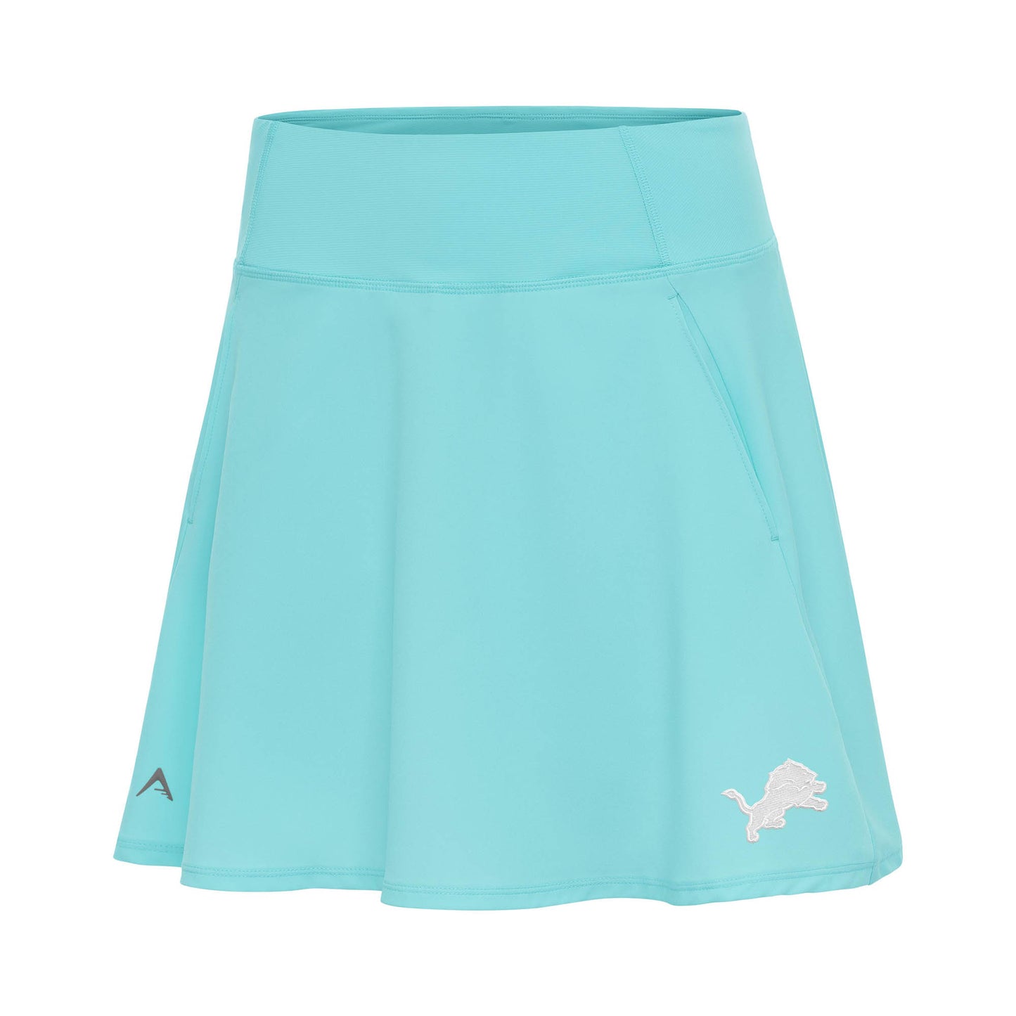 Women's Antigua Aqua Detroit Lions White Logo Chip Skort