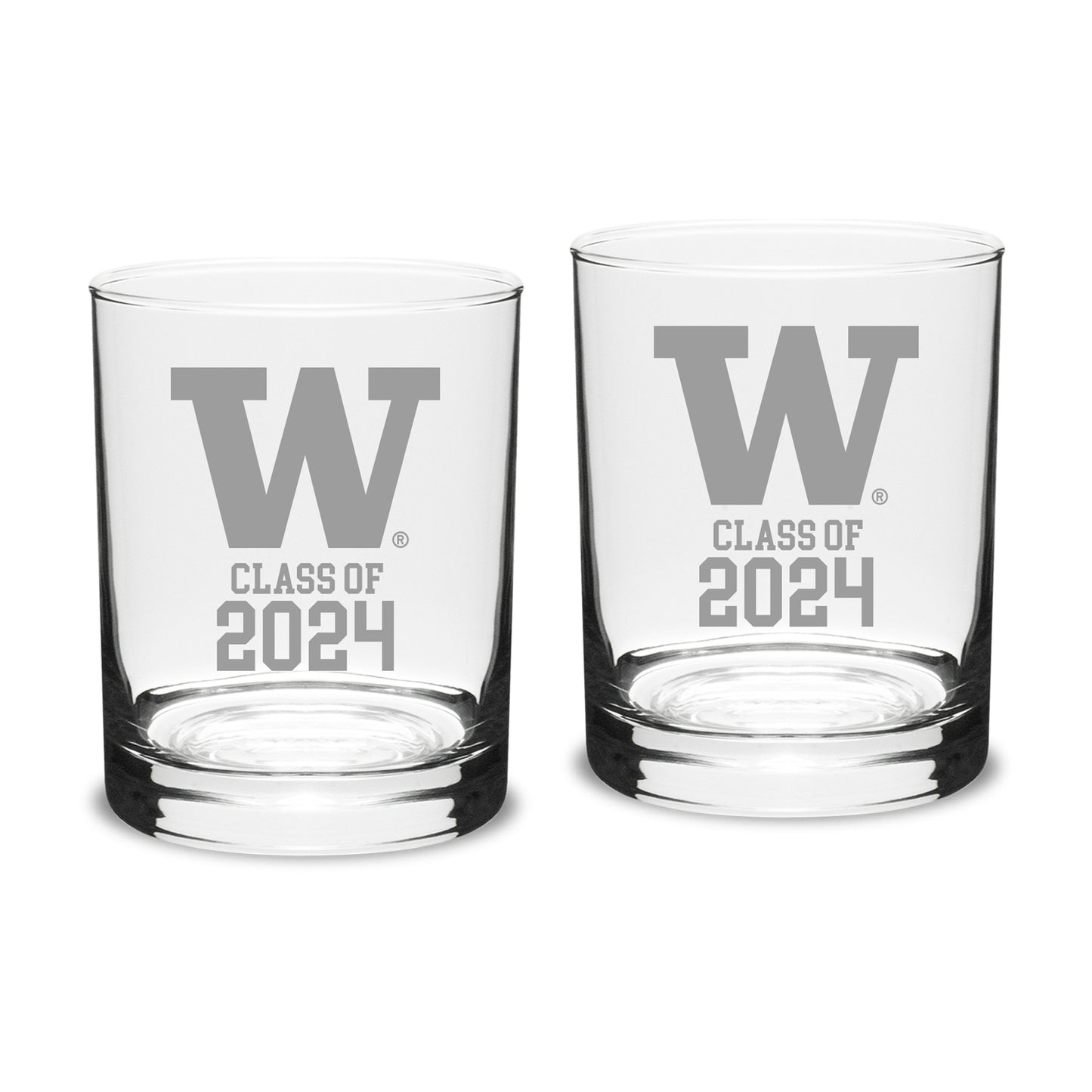 Washington Huskies Class of 2024 14oz. Two-Piece Classic Double Old Fashioned Glass Set
