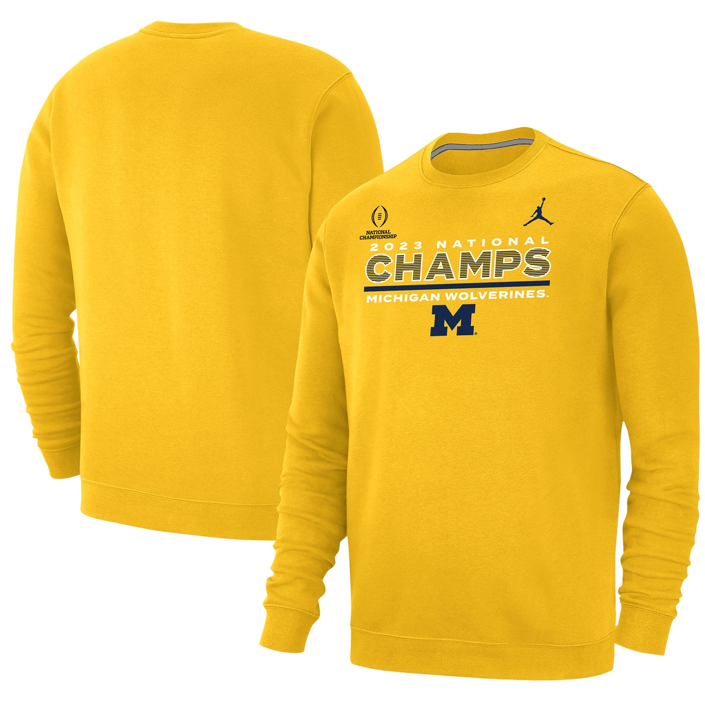 Men's Jordan Brand Maize Michigan Wolverines College Football Playoff 2023 National Champions Club Fleece Pullover Sweatshirt