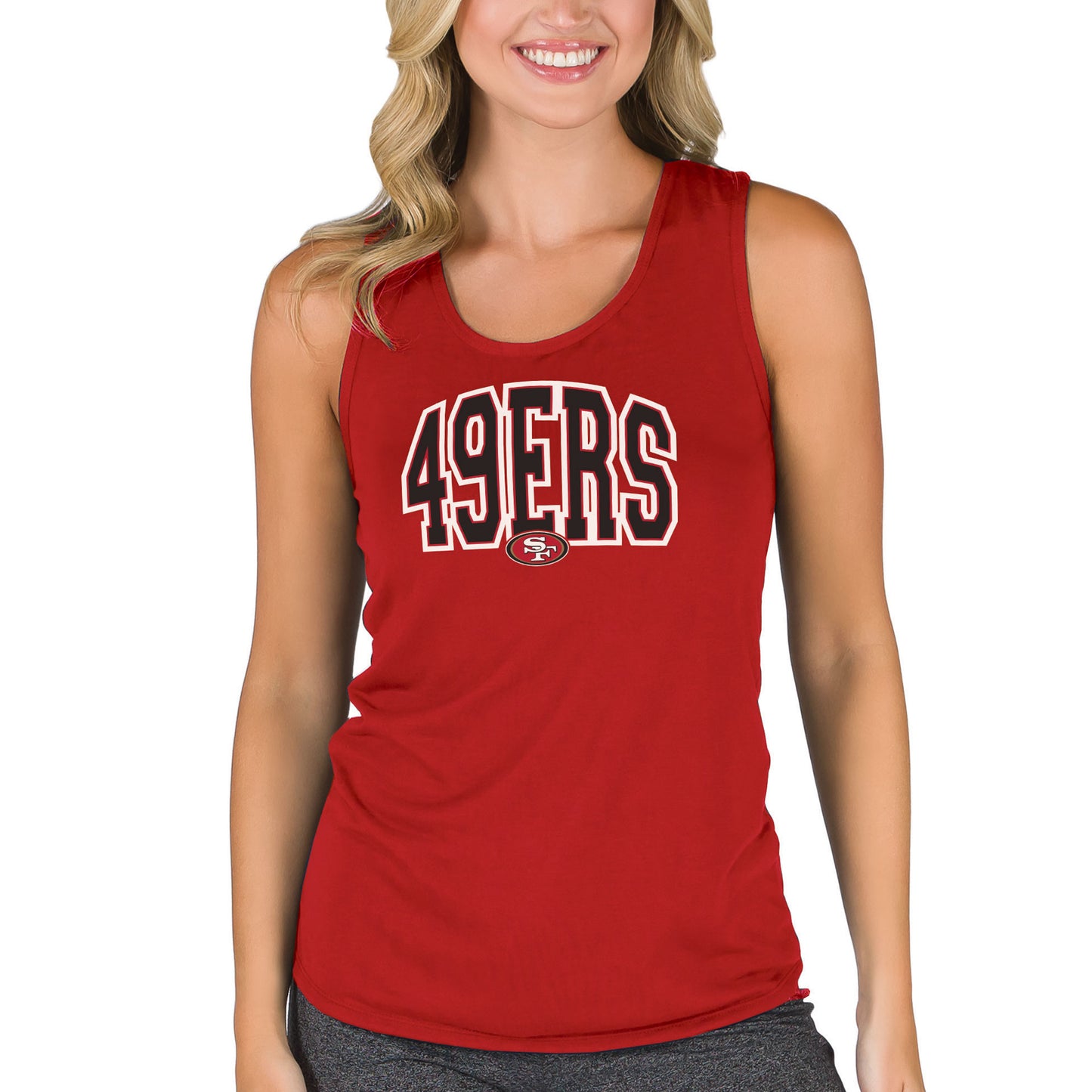 Women's Concepts Sport Scarlet San Francisco 49ers Marathon Racer Back Tank Top