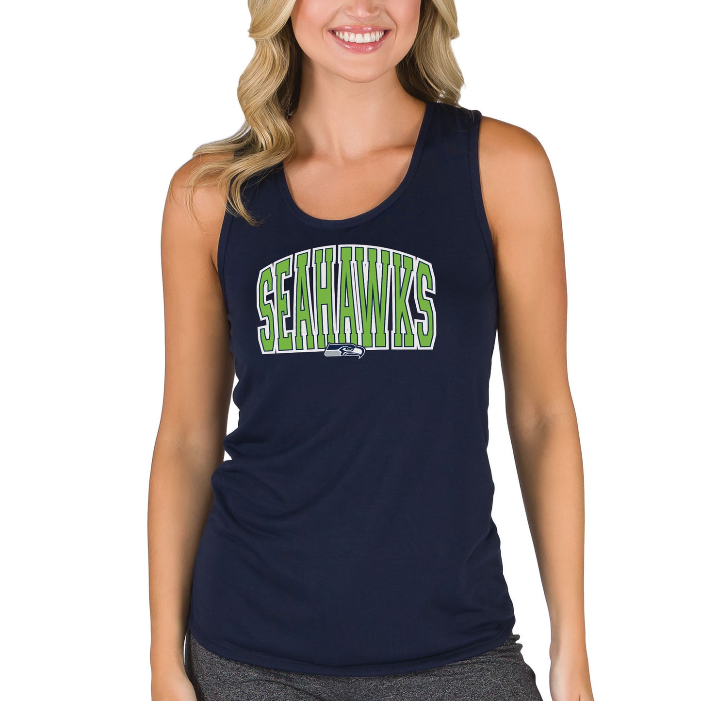 Women's Concepts Sport College Navy Seattle Seahawks Marathon Racer Back Tank Top