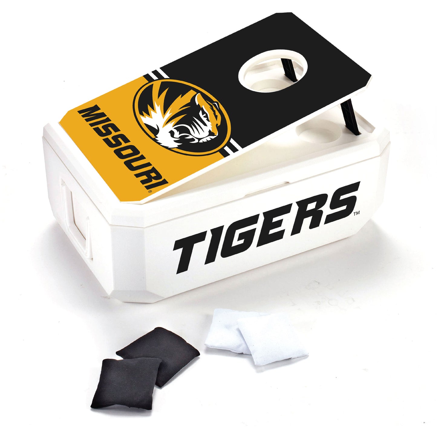 White Missouri Tigers 40-Can Cornhole Cooler
