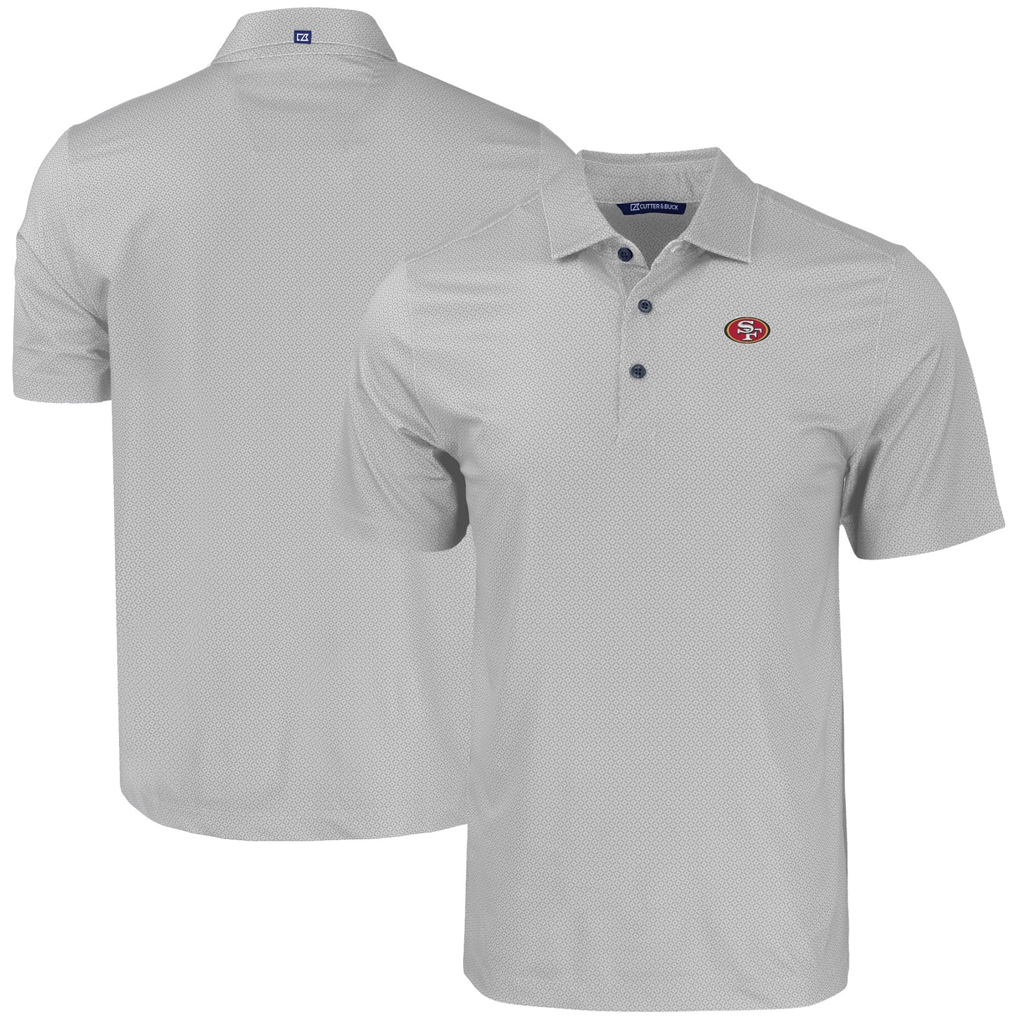 Men's Cutter & Buck Gray San Francisco 49ers Big & Tall Pike Eco Tonal Geo Print Stretch Recycled Polo