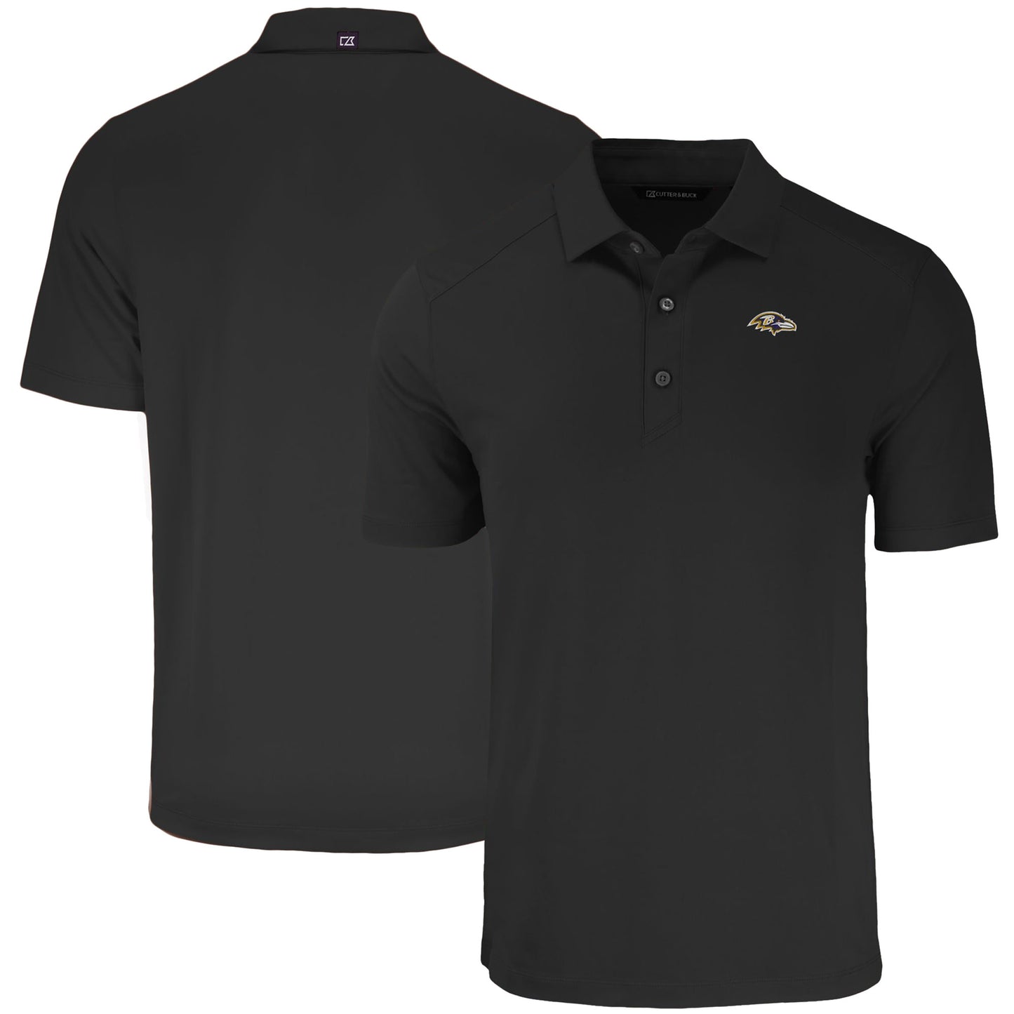 Men's Cutter & Buck Black Baltimore Ravens Forge Eco Stretch Recycled Polo