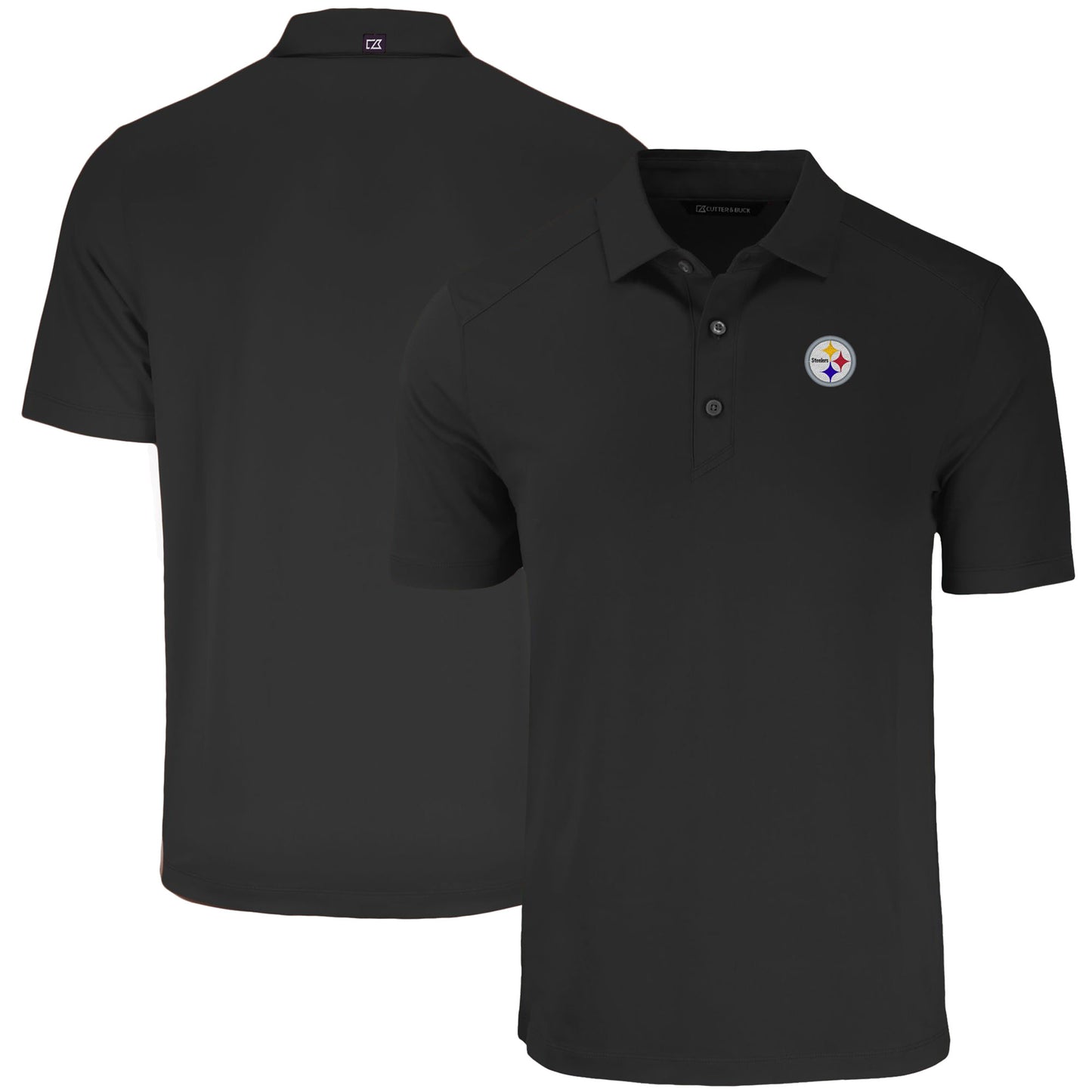 Men's Cutter & Buck Black Pittsburgh Steelers Forge Eco Stretch Recycled Polo