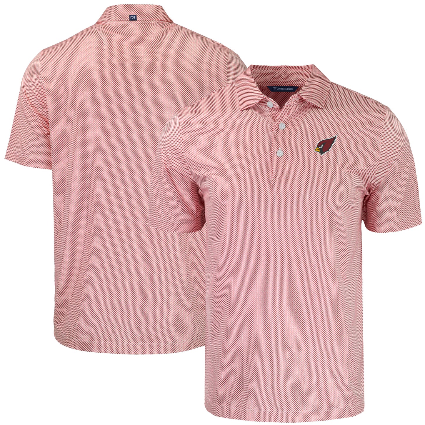 Men's Cutter & Buck Cardinal Arizona Cardinals Pike Eco Symmetry Print Stretch Recycled Polo