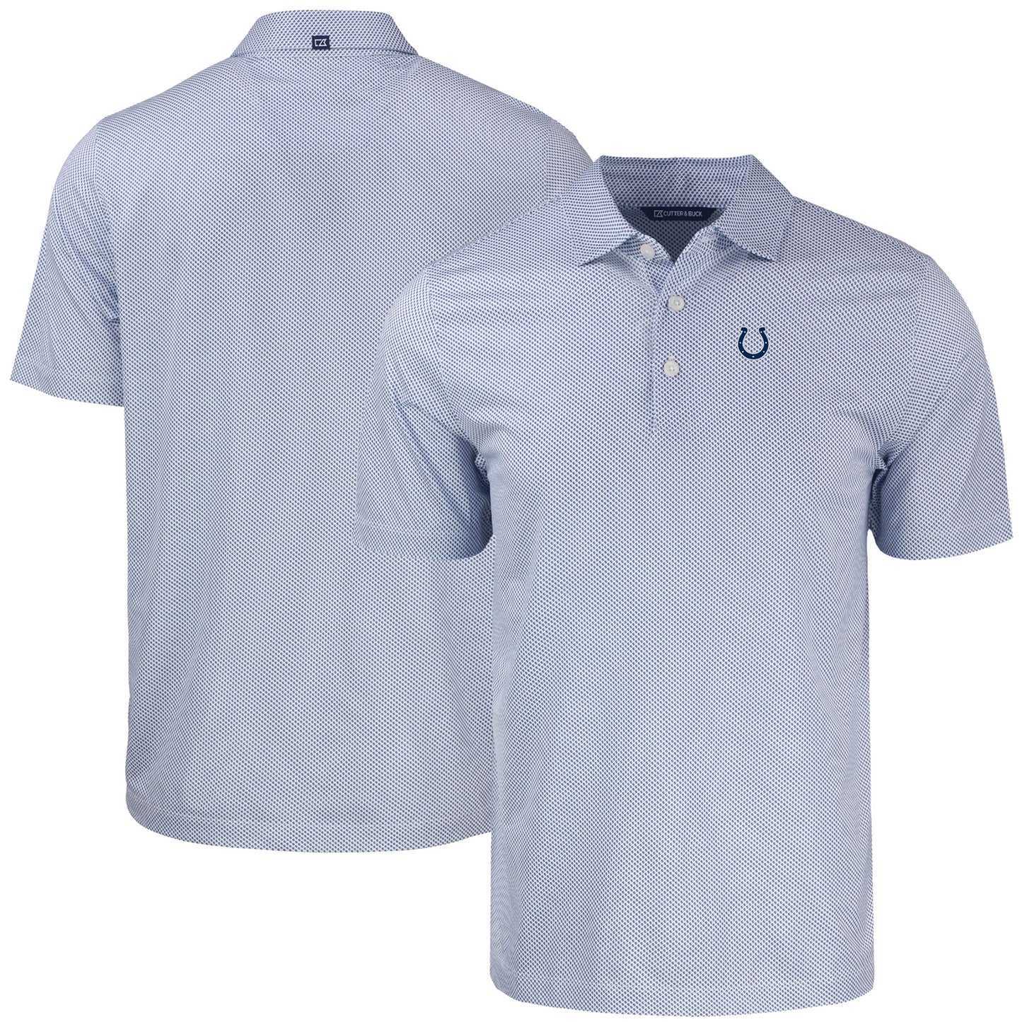 Men's Cutter & Buck Royal Indianapolis Colts Pike Eco Symmetry Print Stretch Recycled Polo