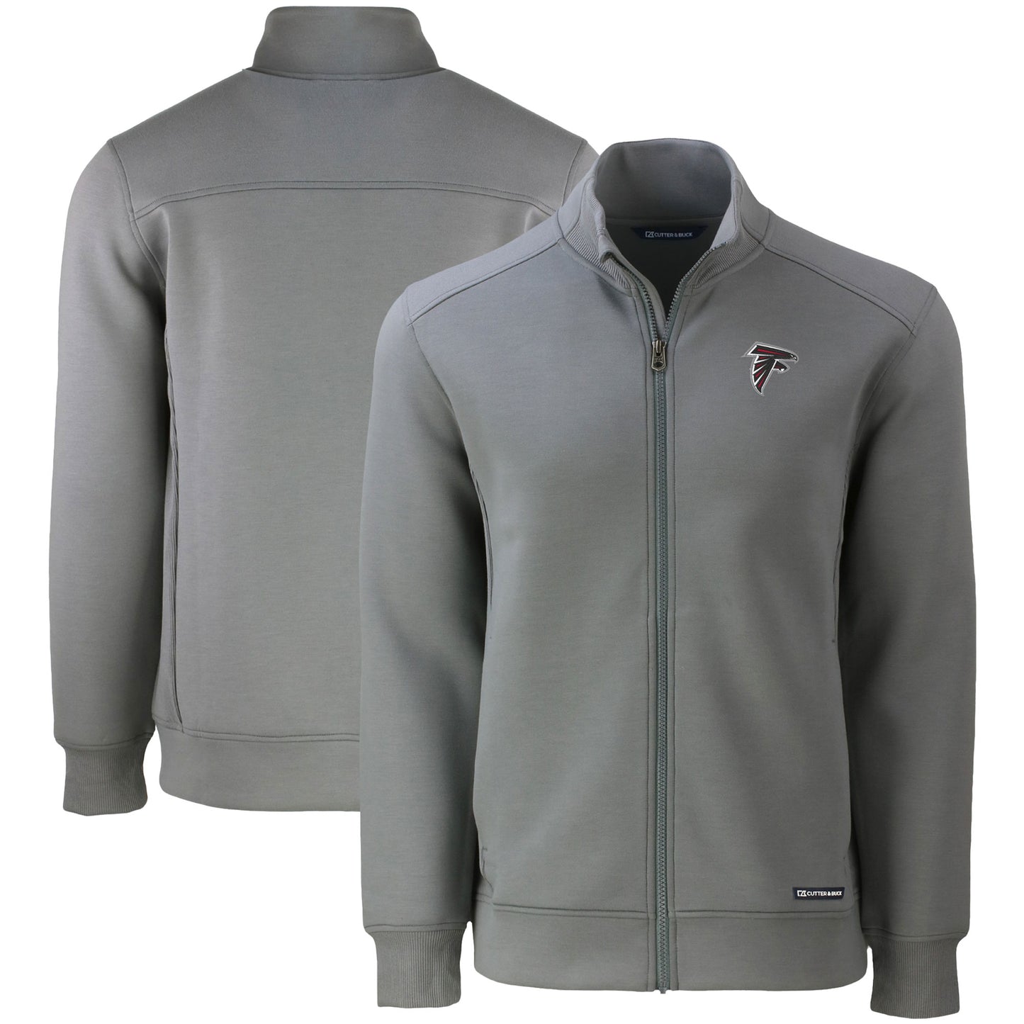 Men's Cutter & Buck Gray Atlanta Falcons Roam Eco Recycled Full-Zip Jacket