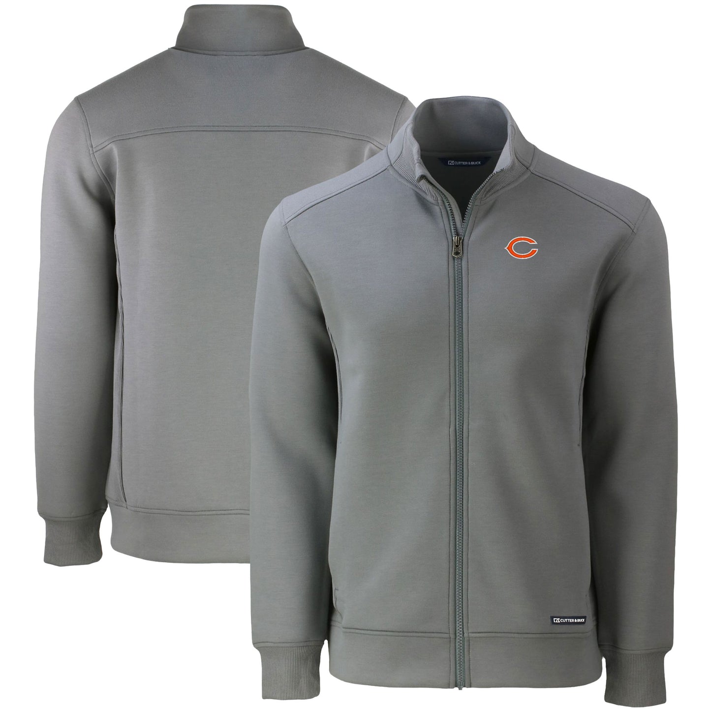 Men's Cutter & Buck Gray Chicago Bears Roam Eco Recycled Full-Zip Jacket