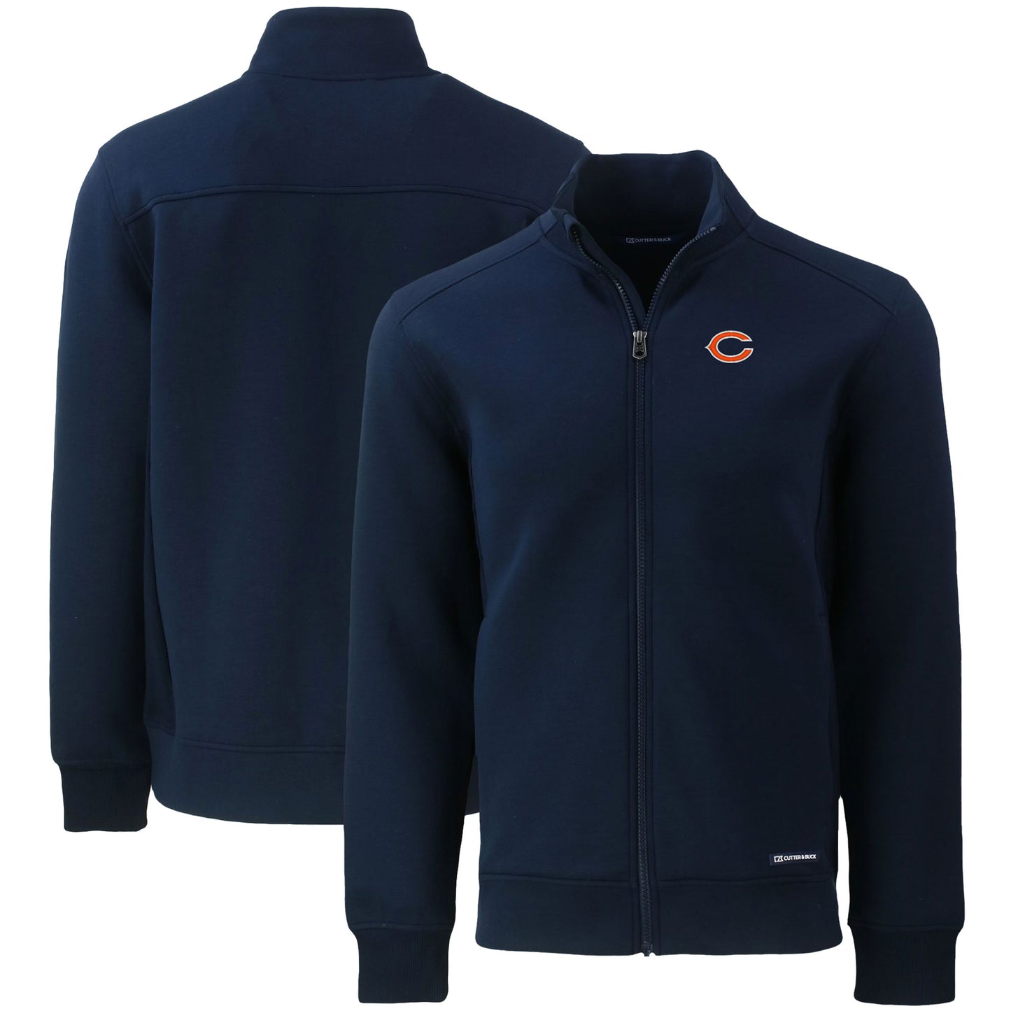 Men's Cutter & Buck Navy Chicago Bears Roam Eco Recycled Full-Zip Jacket