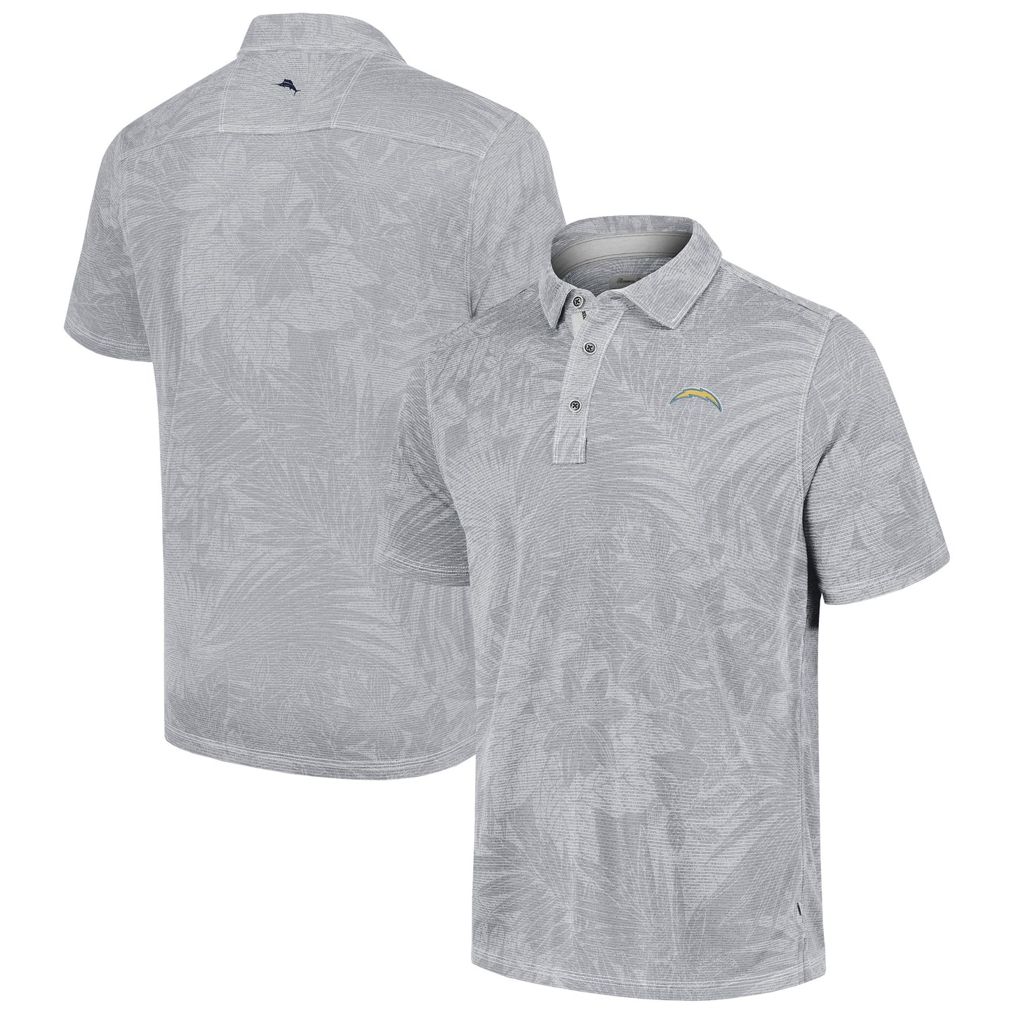Men's Tommy Bahama Gray Los Angeles Chargers Sport Santiago Paradise Polo