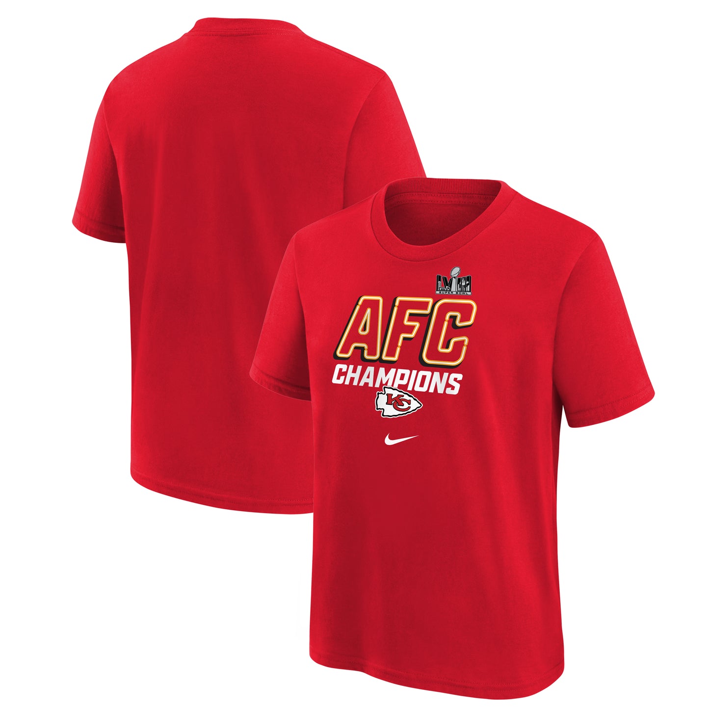 Youth Nike Red Kansas City Chiefs 2023 AFC Champions Iconic T-Shirt